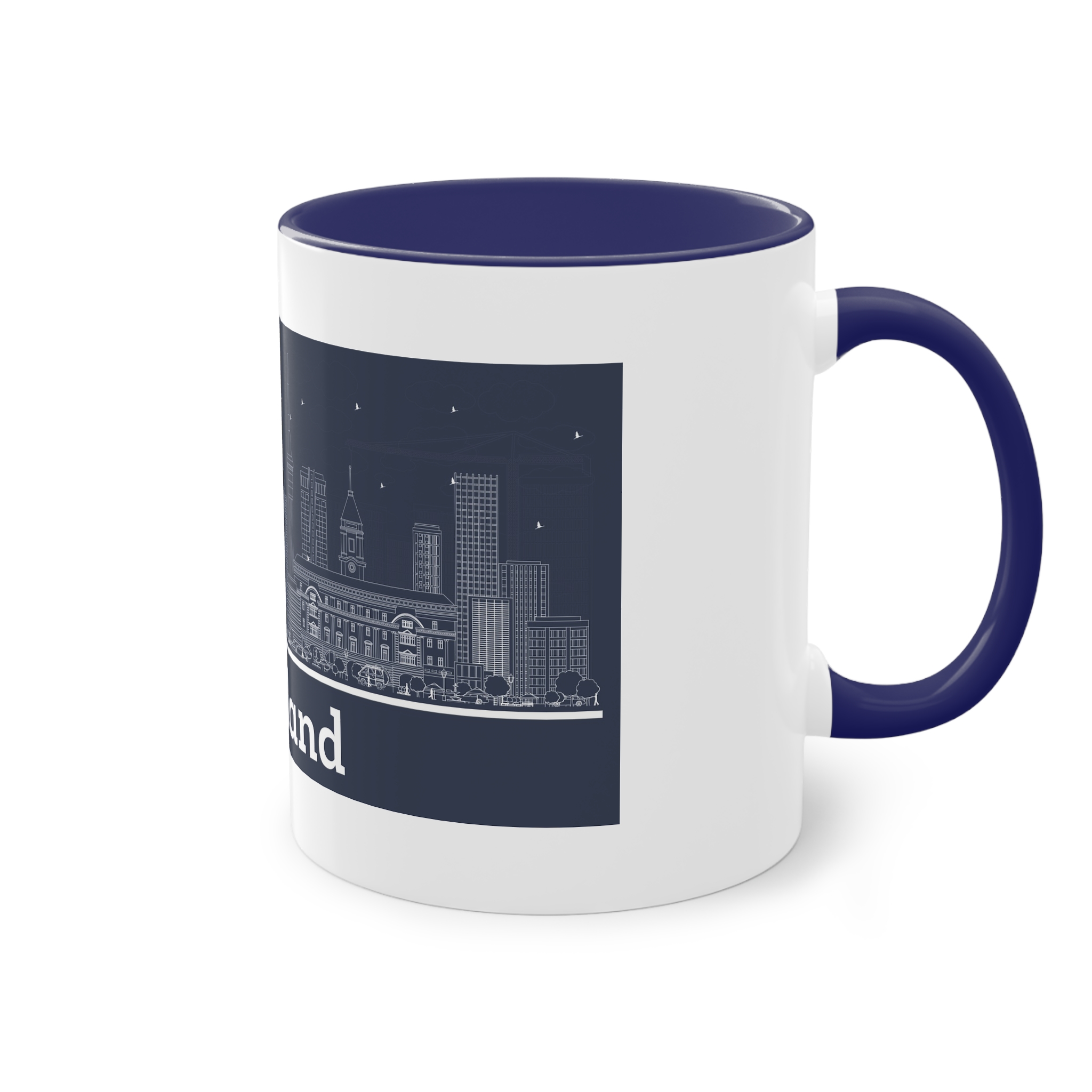 Auckland Outline Inverse Two Tone Coffee Mug 11oz - Image 44