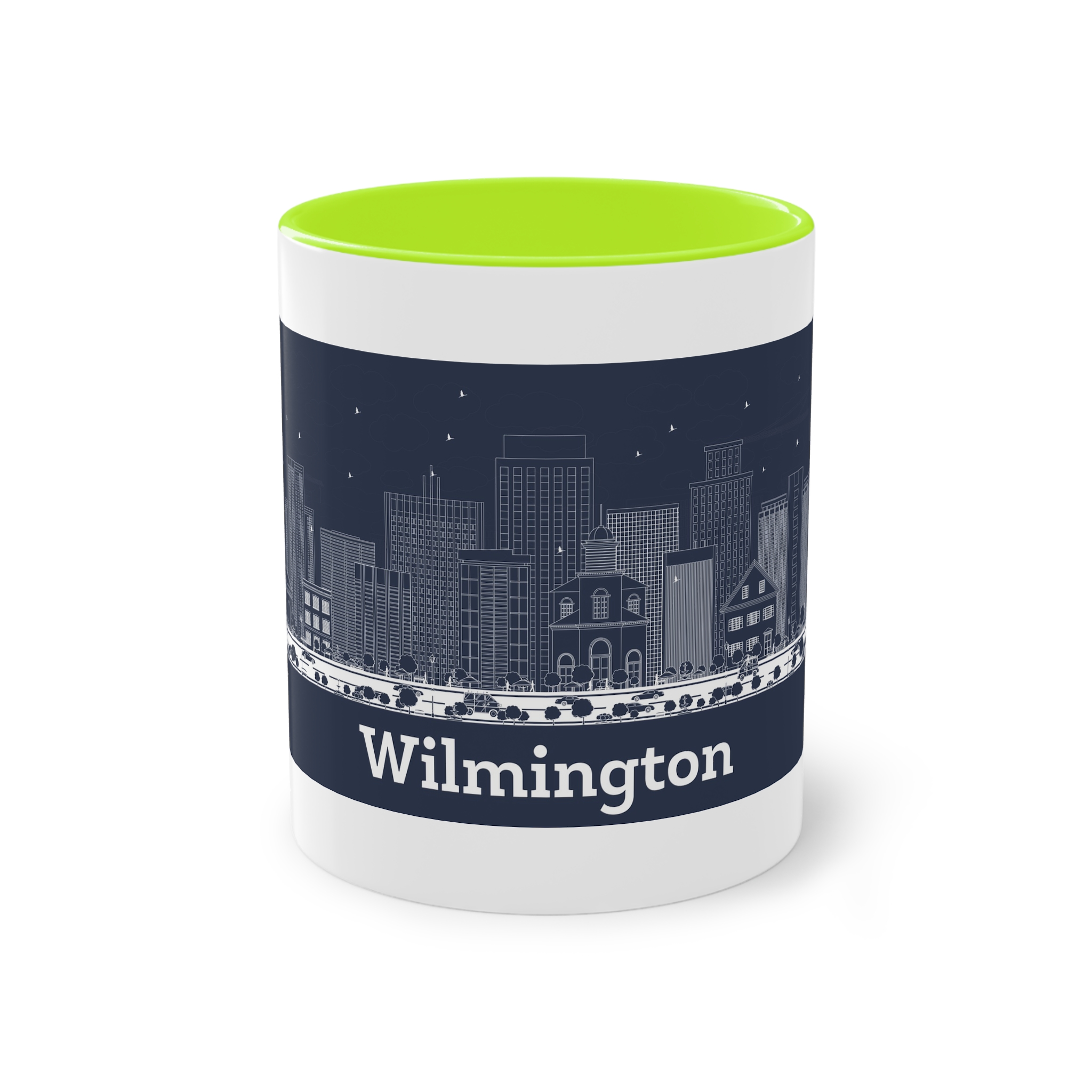 Wilmington Outline Inverse Two Tone Coffee Mug 11oz - Image 25