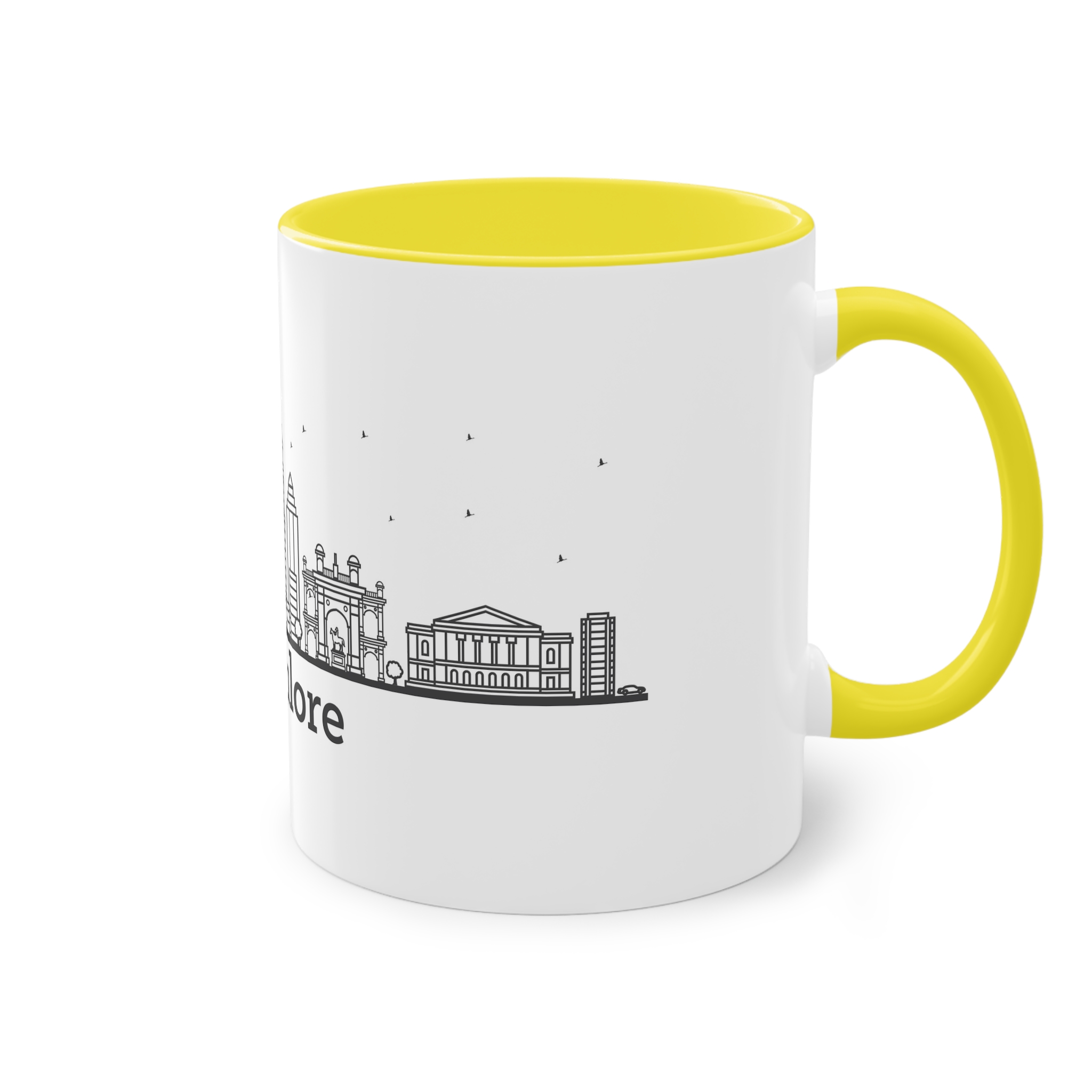 Bangalore Outline Bold Two Tone Coffee Mug 11oz - Image 24