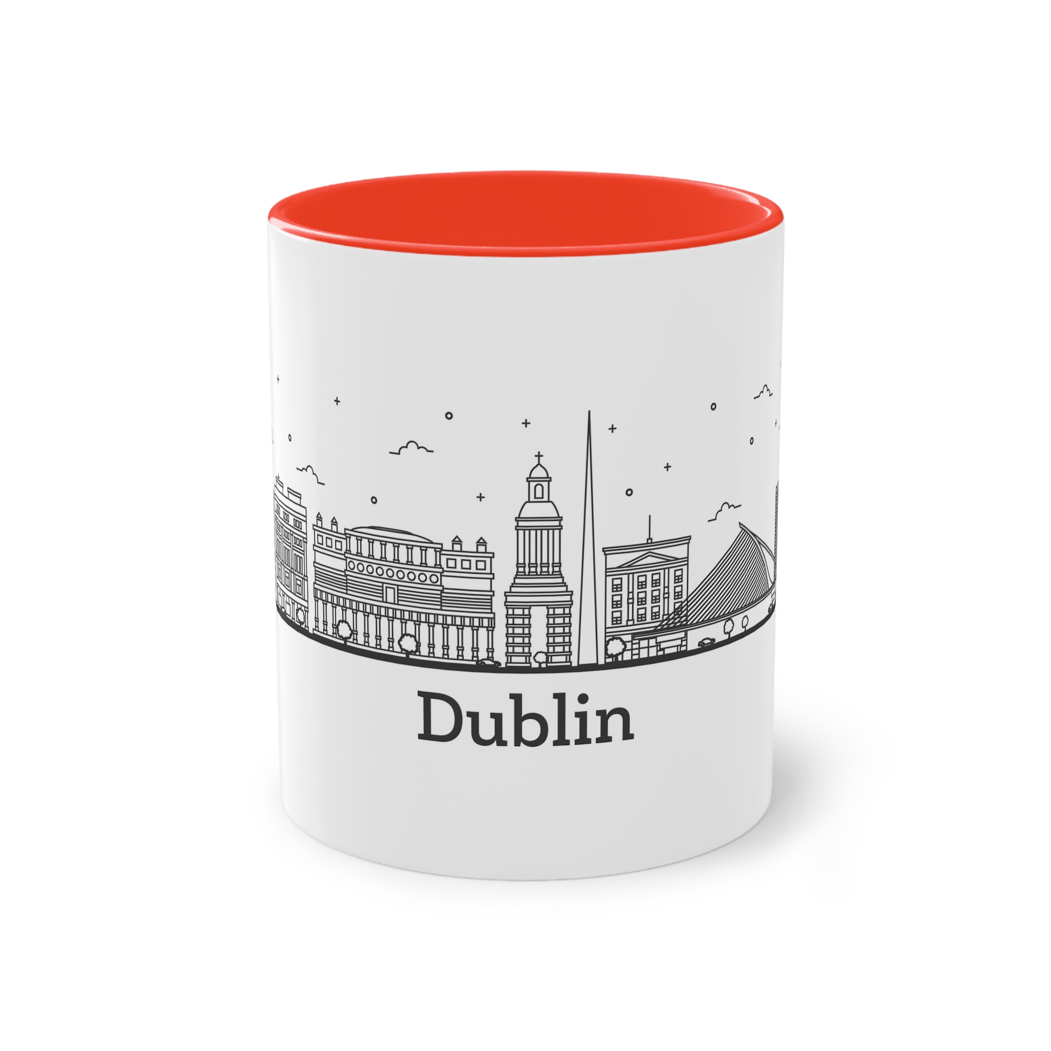 Dublin Outline Bold Two Tone Coffee Mug 11oz