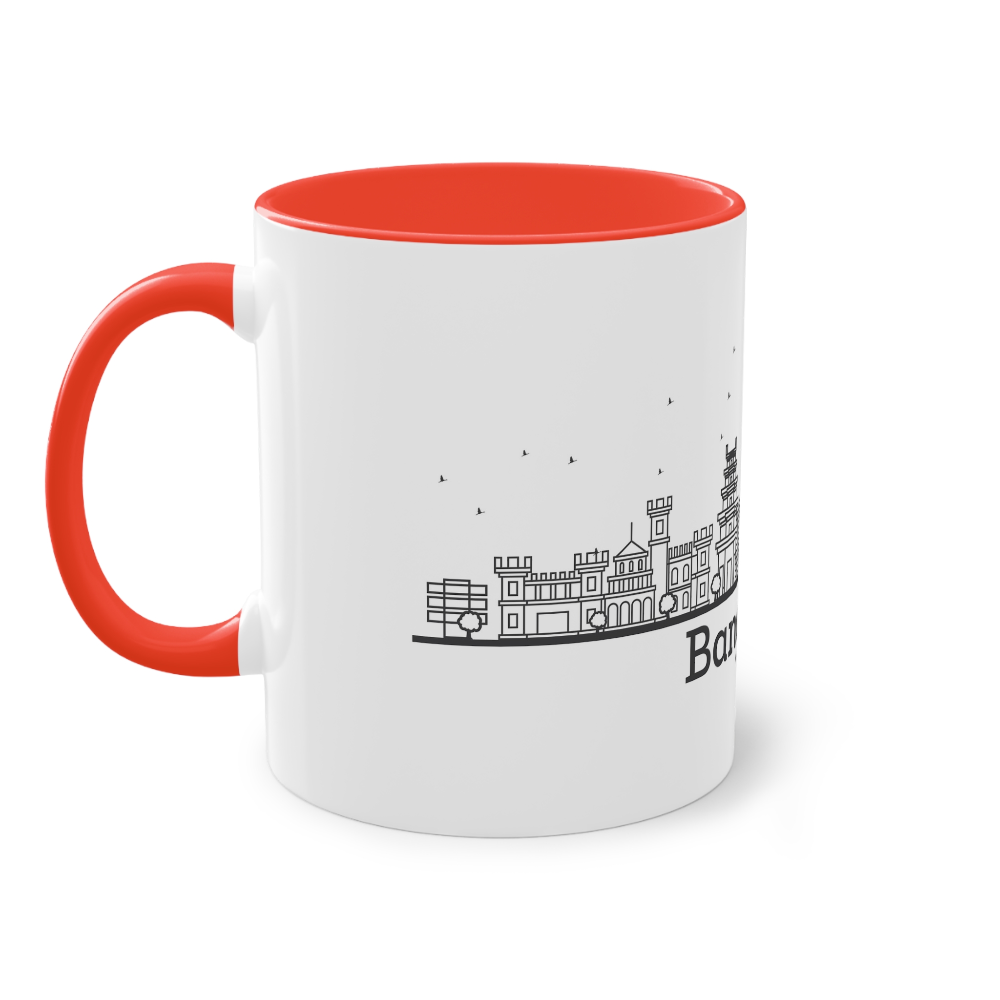 Bangalore Outline Bold Two Tone Coffee Mug 11oz - Image 3