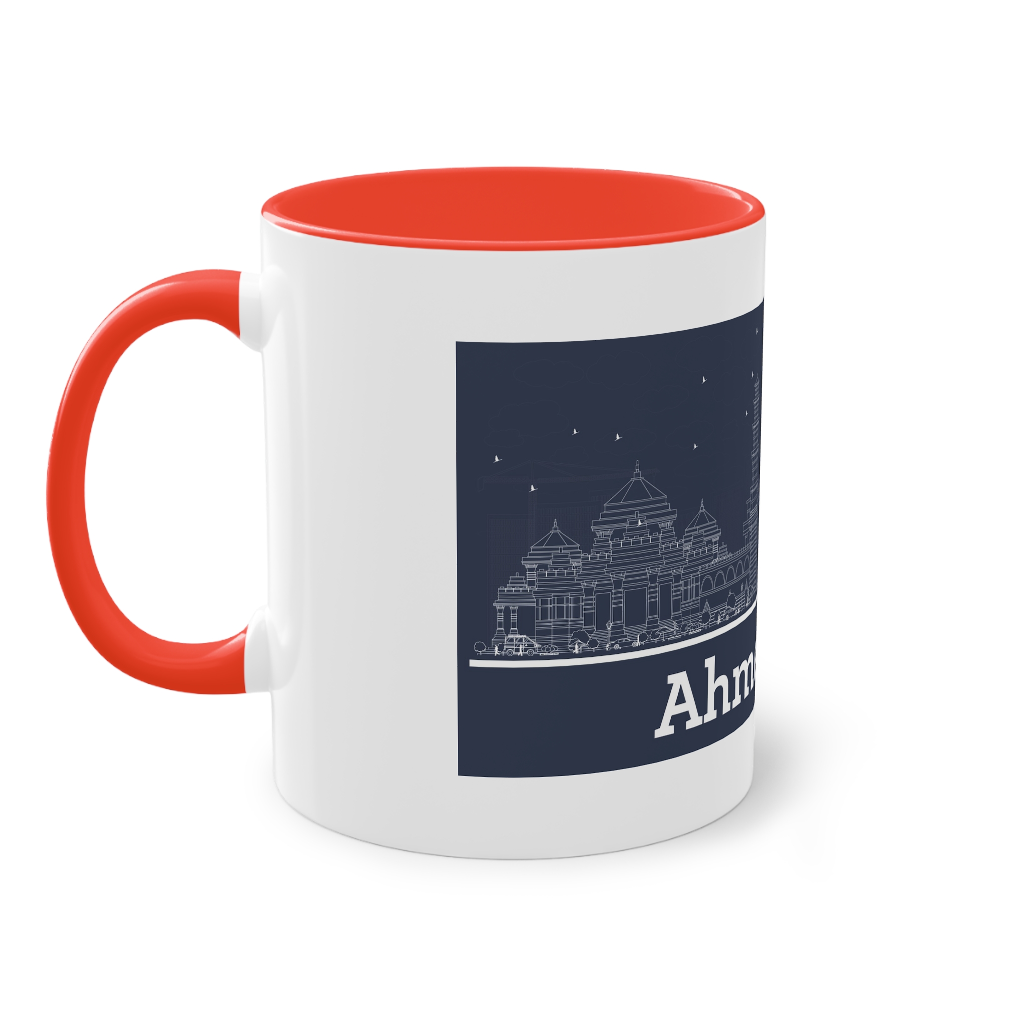 Ahmedabad Outline Inverse Two Tone Coffee Mug 11oz - Image 3