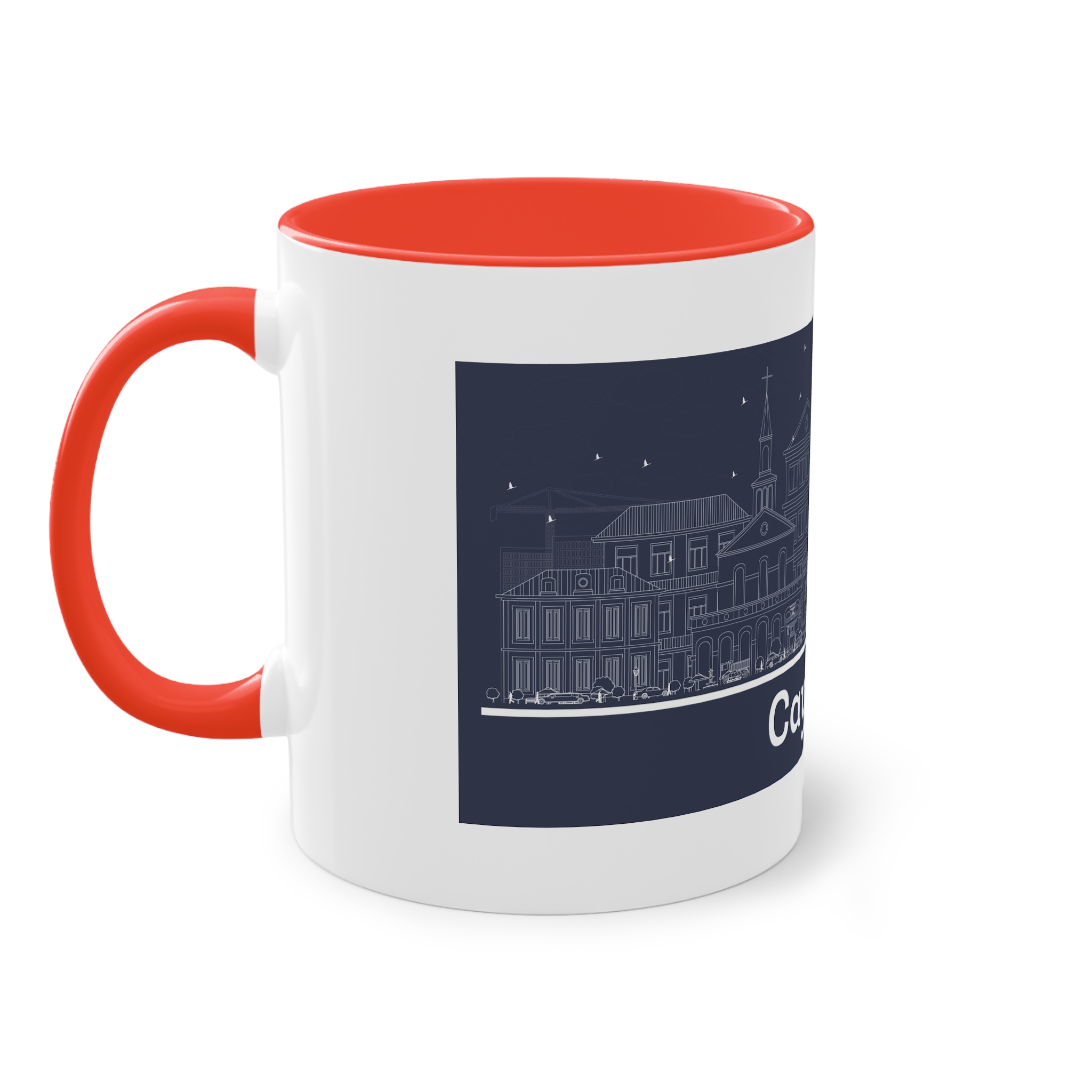 Cayenne Outline Inverse Two Tone Coffee Mug 11oz - Image 3