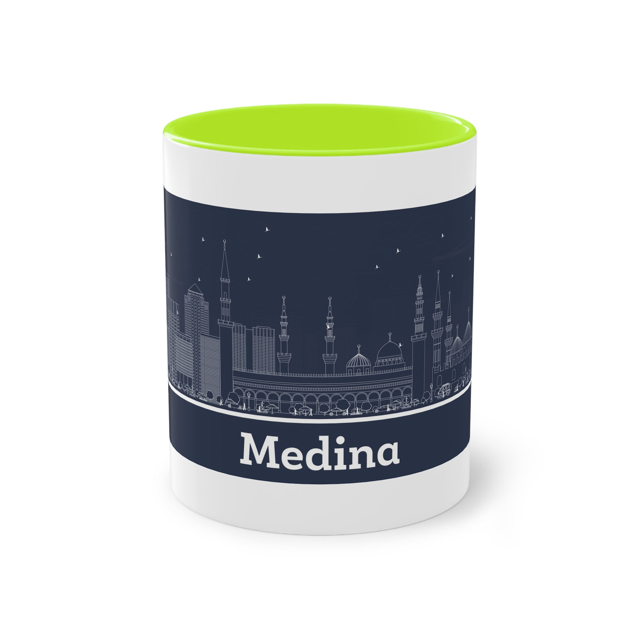 Medina Outline Inverse Two Tone Coffee Mug 11oz - Image 25