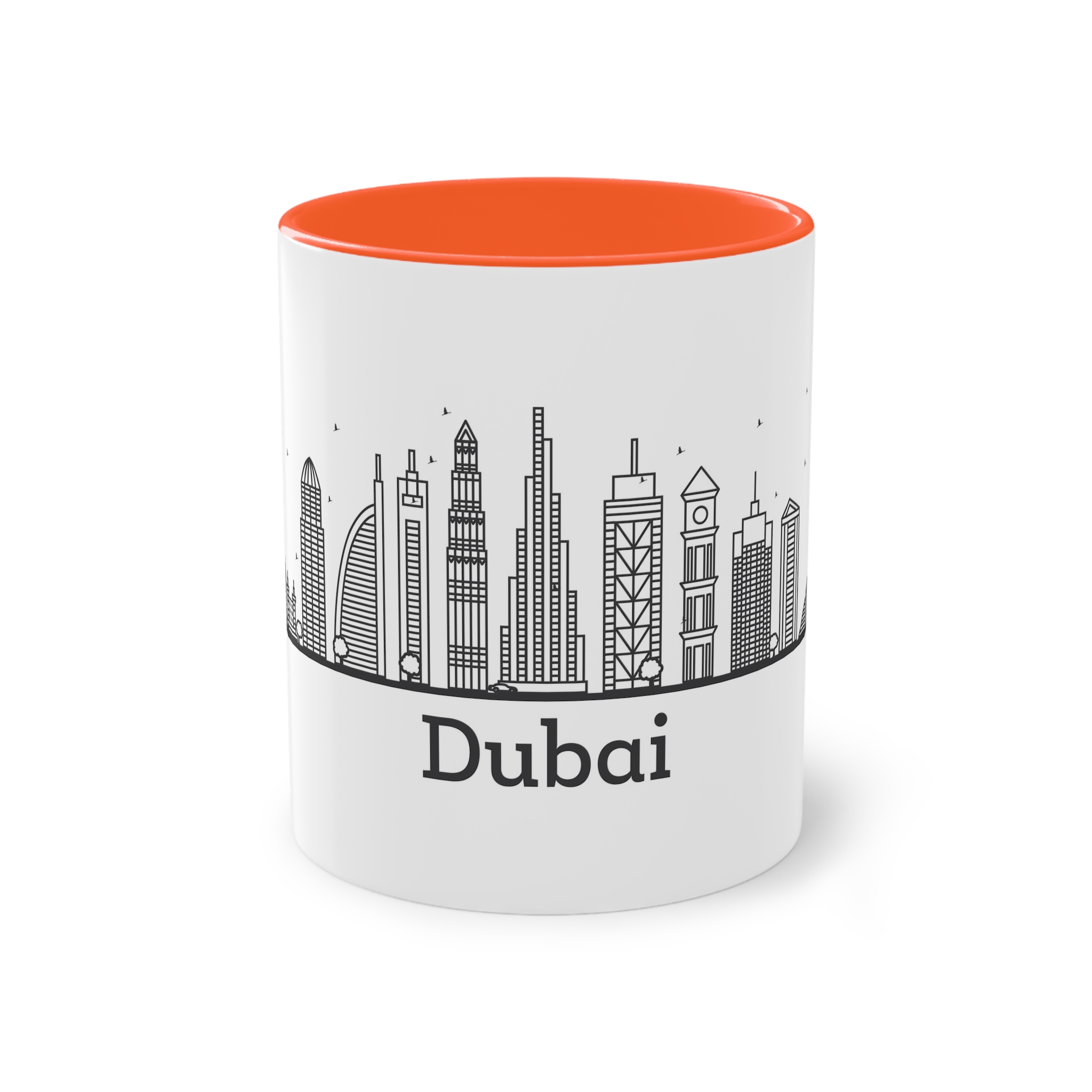 Dubai Outline Bold Two Tone Coffee Mug 11oz - Image 13