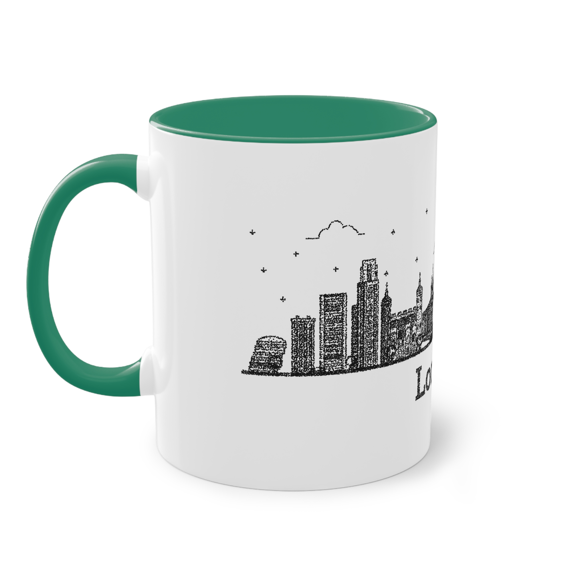 London Outline Bold Color Texture Two Tone Coffee Mug 11oz - Image 31