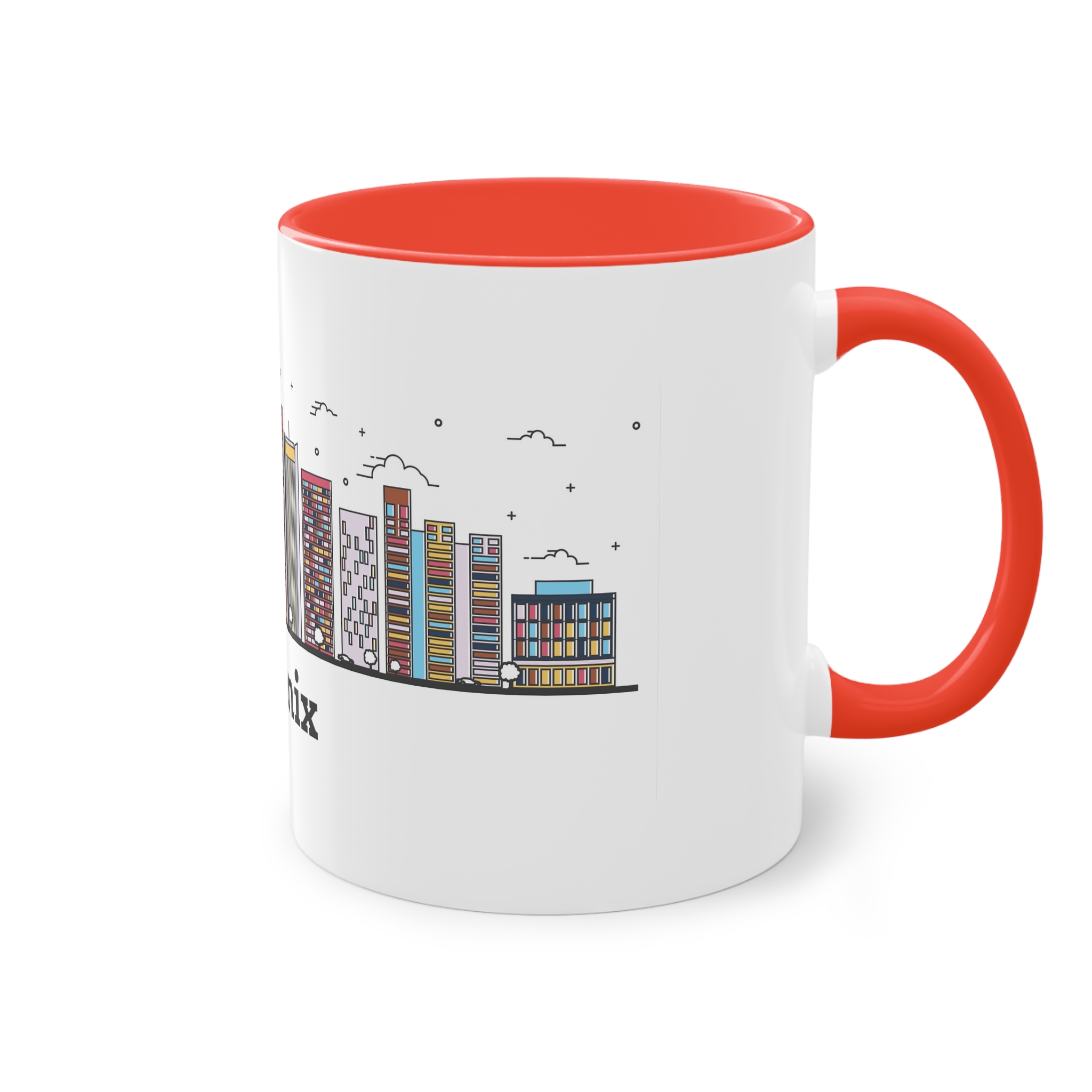 Phoenix Outline Bold Color Two Tone Coffee Mug 11oz - Image 4