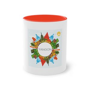 Yangon Color Circle Cloud Two Tone Coffee Mug 11oz