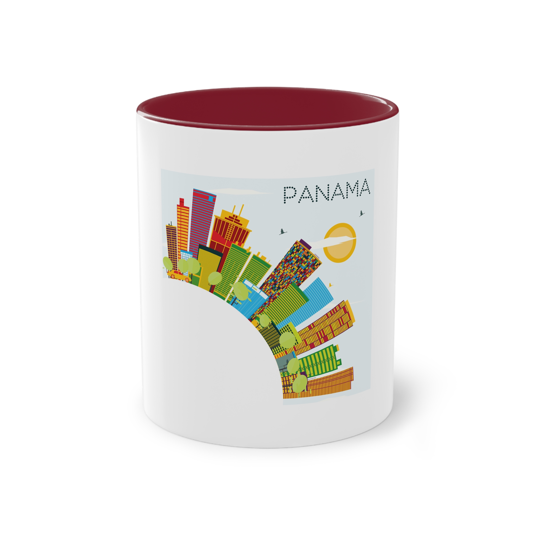 Panama Color Corner Cloud Two Tone Coffee Mug 11oz - Image 5