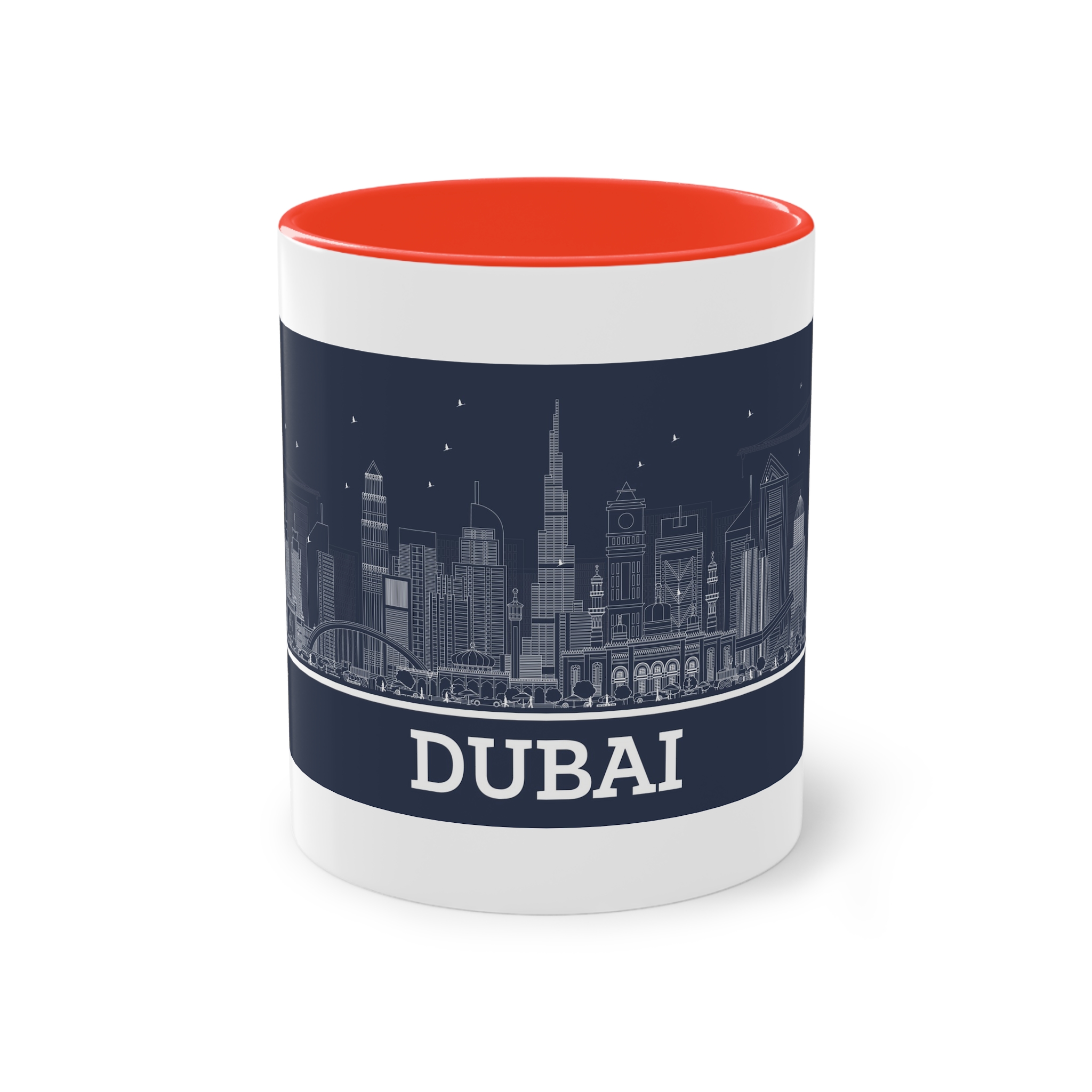 Dubai New Outline Inverse Two Tone Coffee Mug 11oz