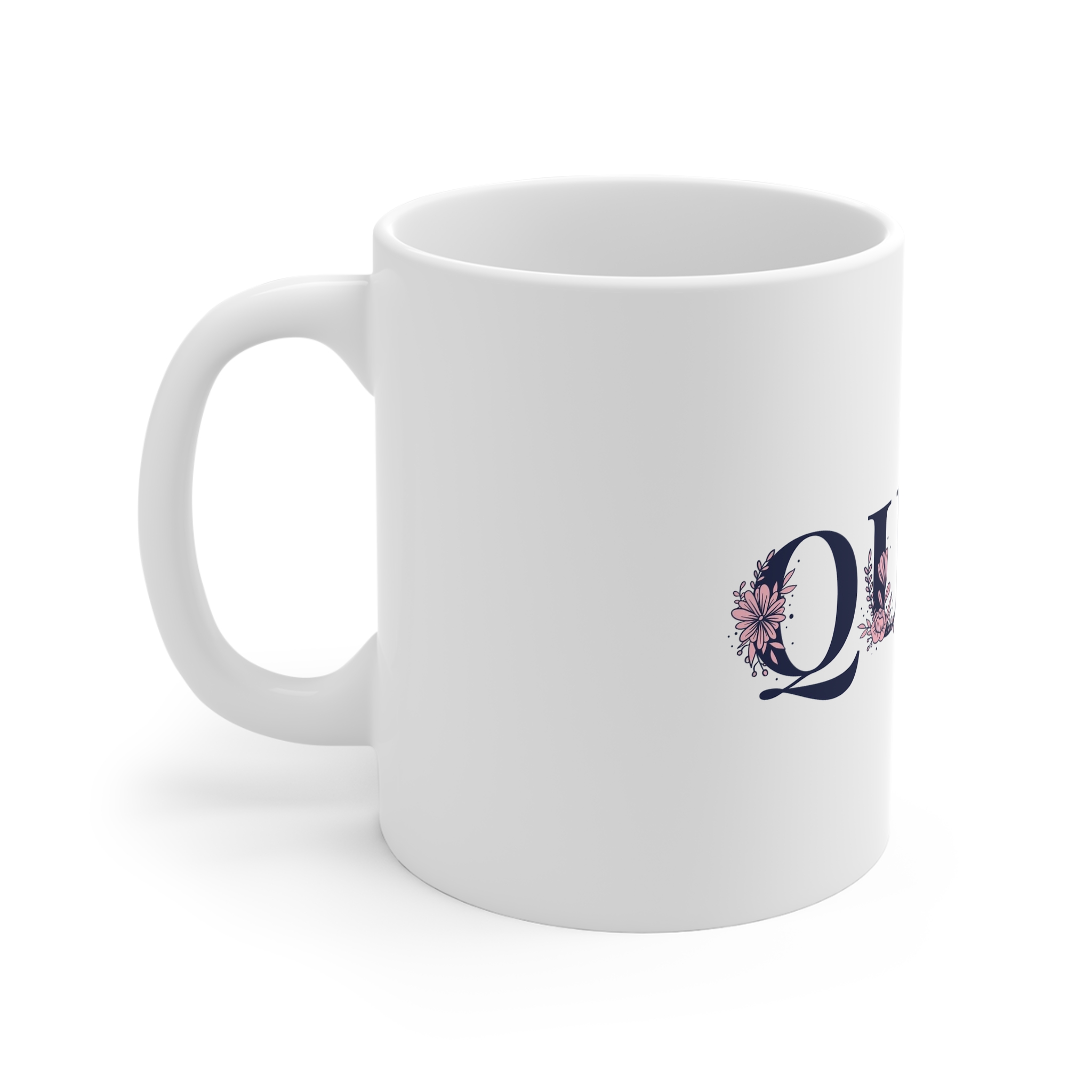 Queen Word Typography Vector Font Lettering 11oz White Mug - Image 2