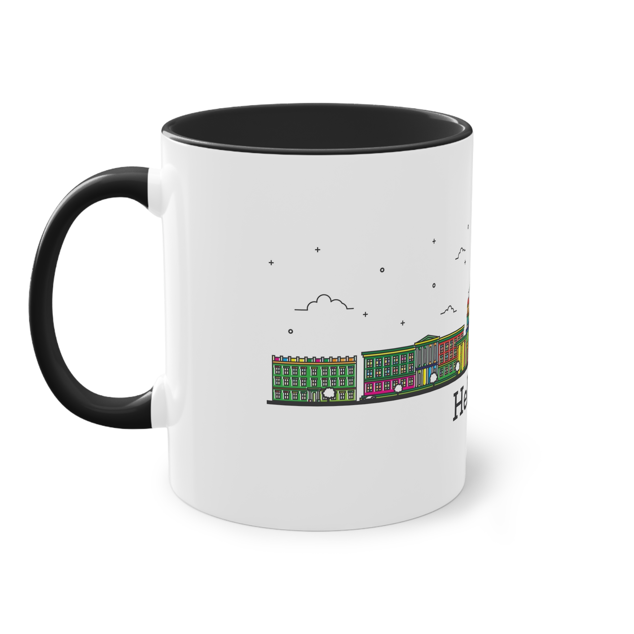 Helsinki Outline Bold Color Two Tone Coffee Mug 11oz - Image 11