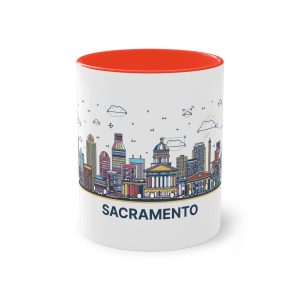 Sacramento Outline Bold Color Two Tone Coffee Mug 11oz