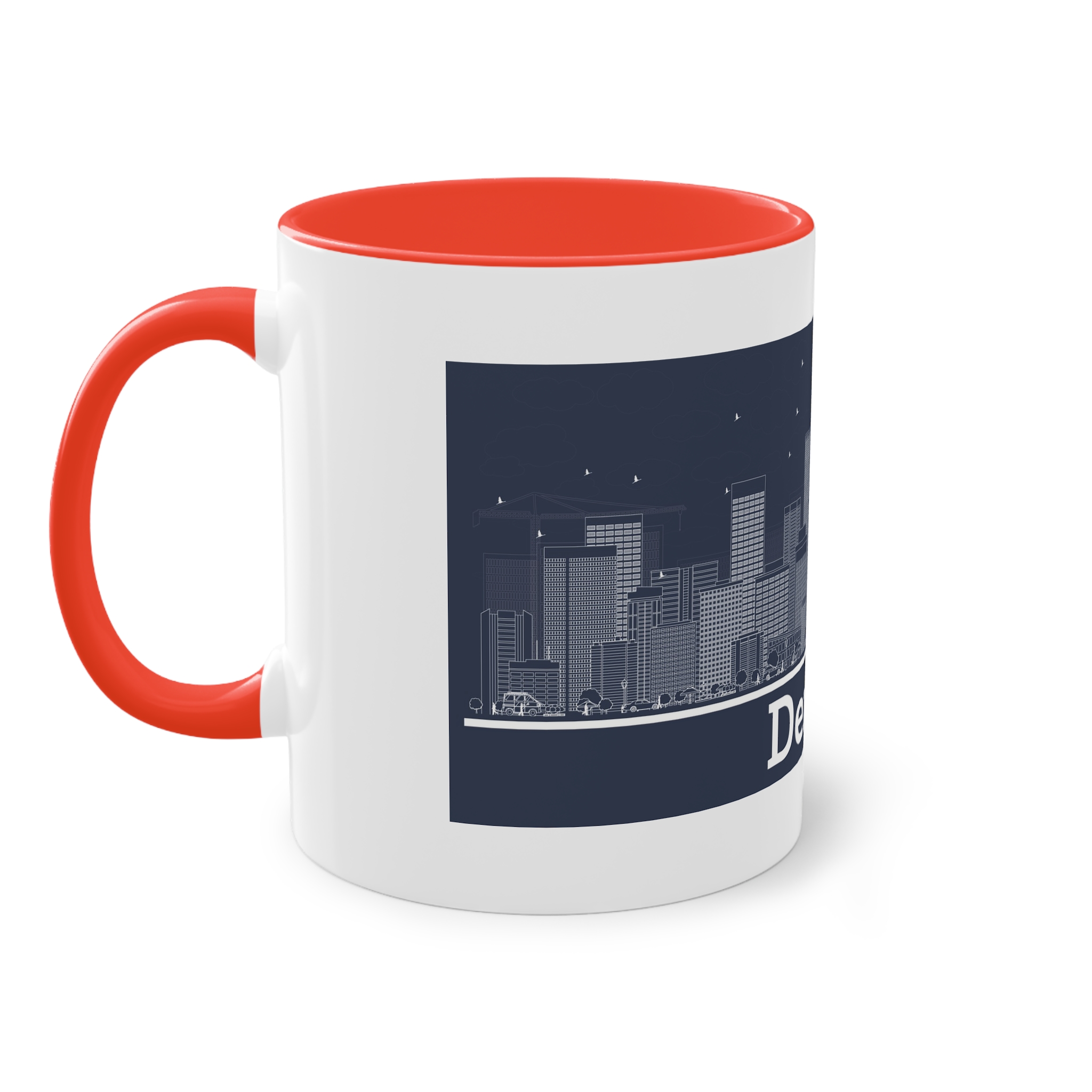 Denver Outline Inverse Two Tone Coffee Mug 11oz - Image 3