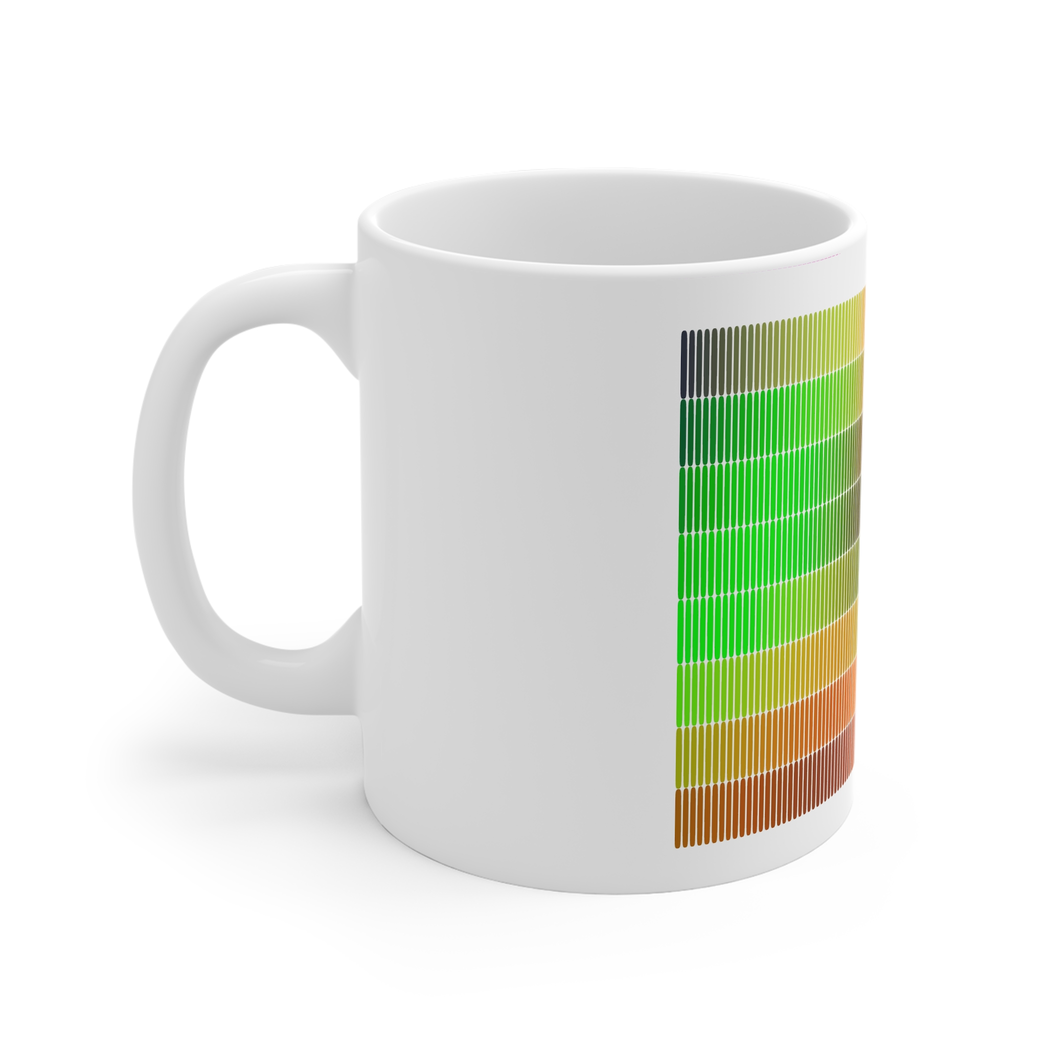 Rainbow Abstract Vector Background With Stripes 11oz White Mug - Image 2