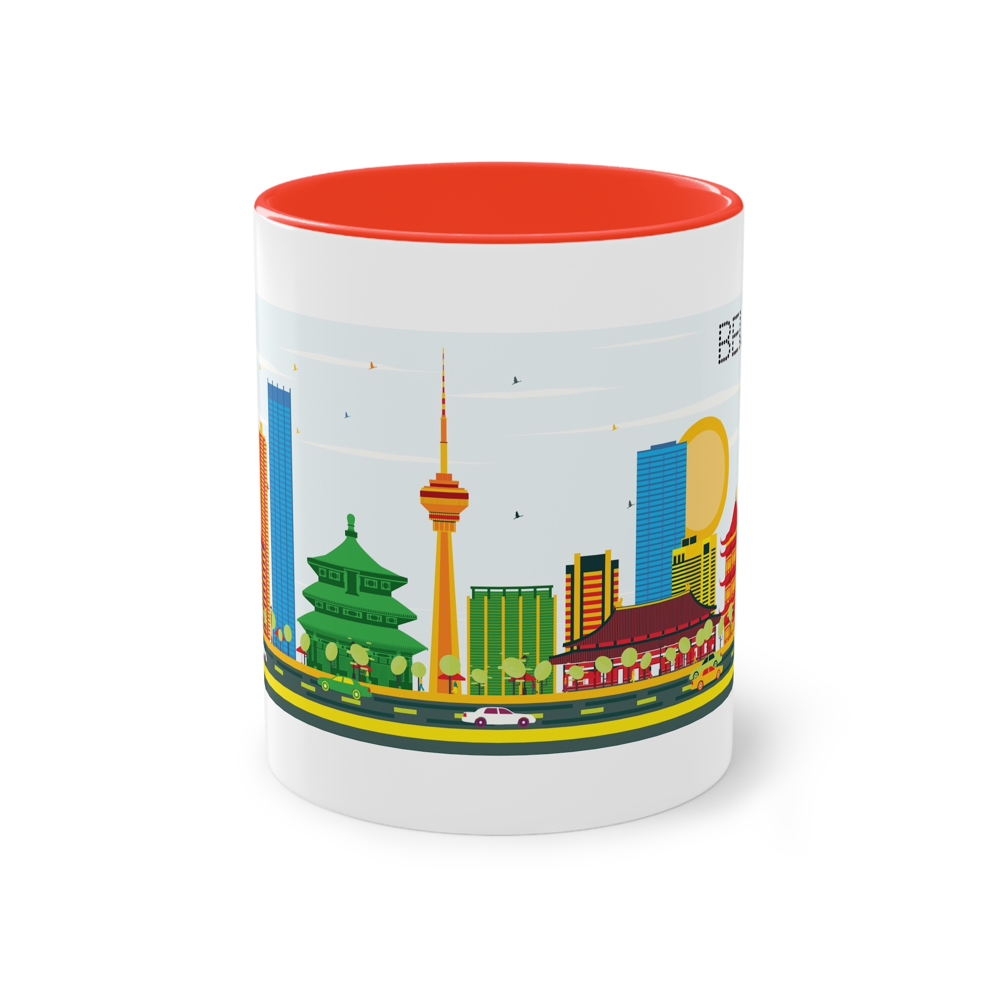 Beijing Color Two Tone Coffee Mug 11oz