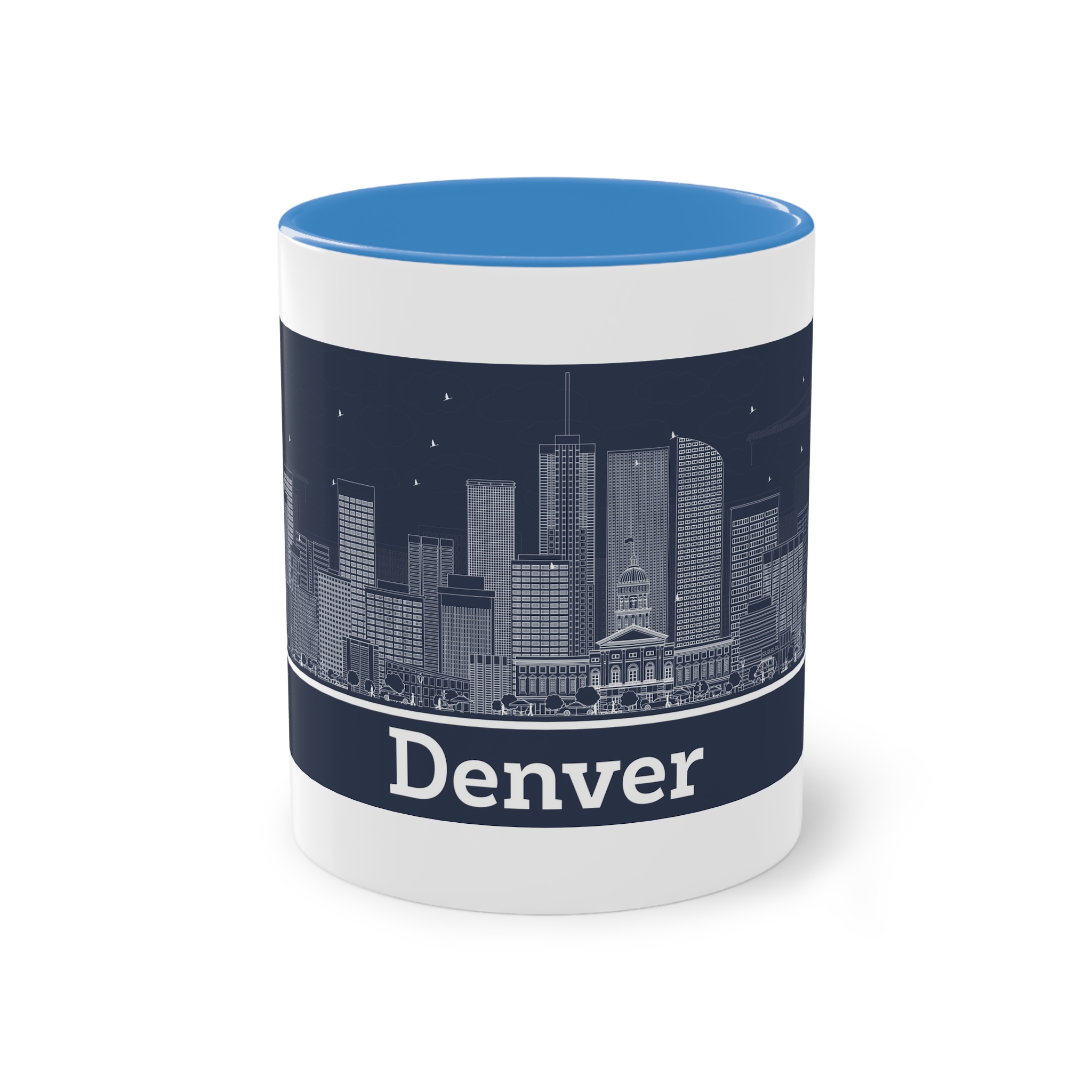 Denver Outline Inverse Two Tone Coffee Mug 11oz - Image 33