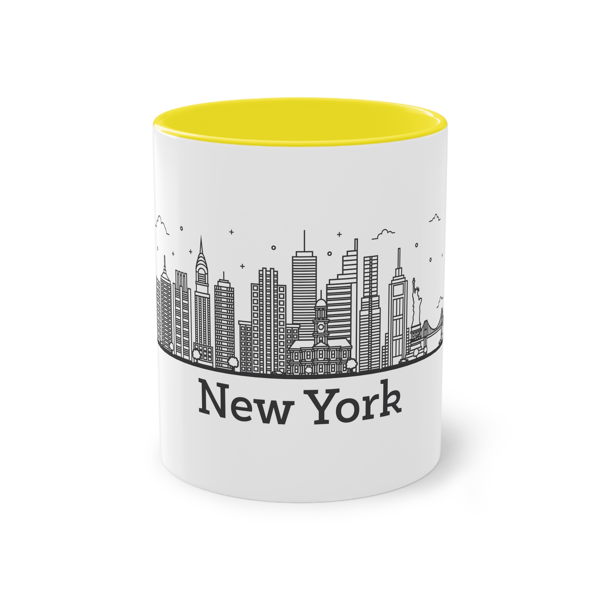New York Outline Bold 2018 Two Tone Coffee Mug 11oz - Image 21