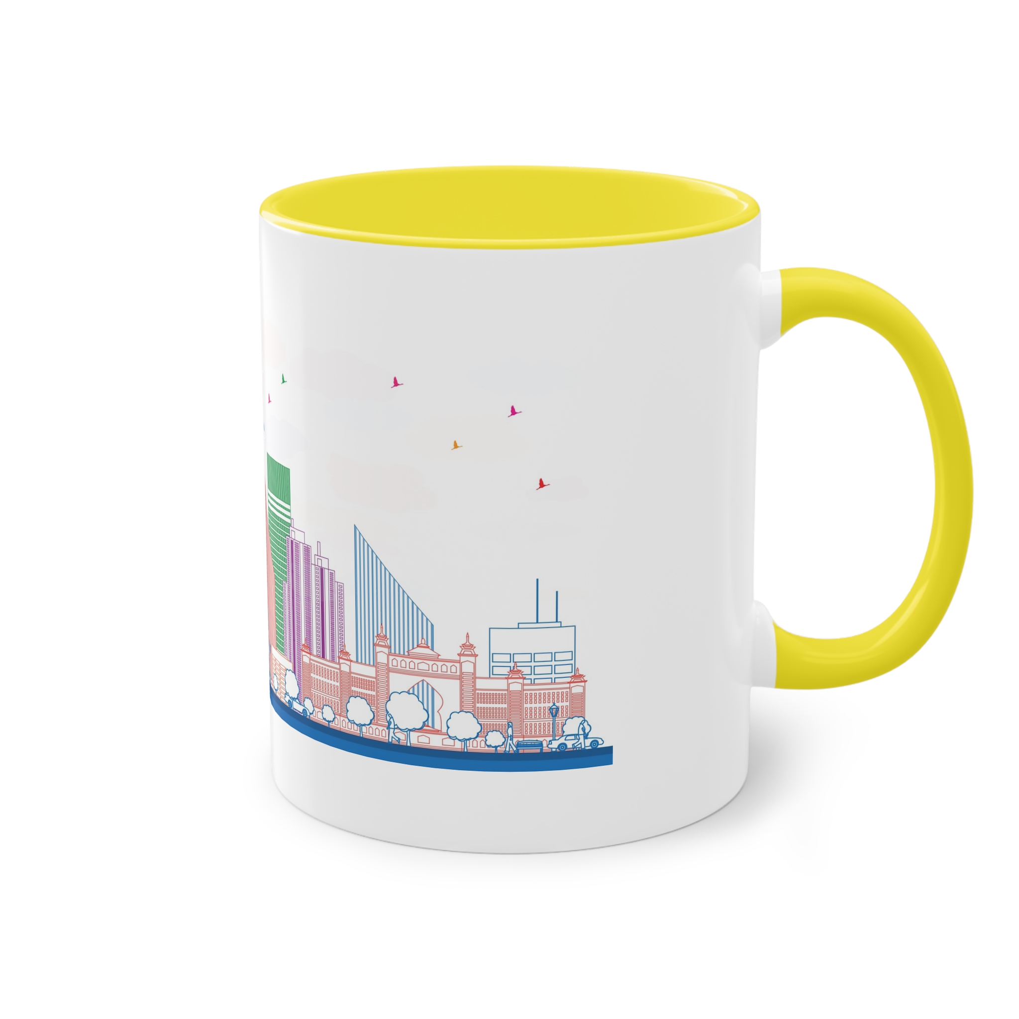 Dubai Outline Color Two Tone Coffee Mug 11oz - Image 24