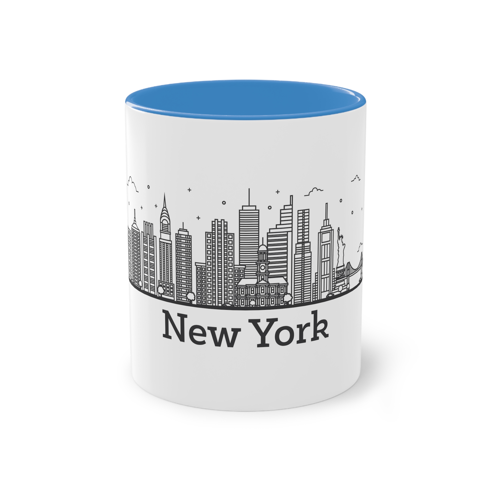 New York Outline Bold 2018 Two Tone Coffee Mug 11oz - Image 33