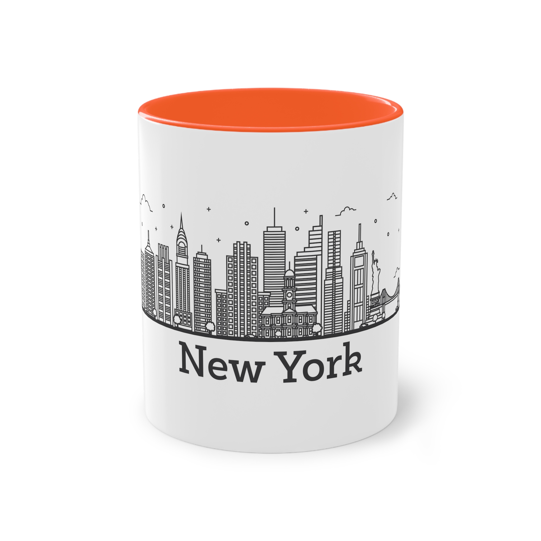 New York Outline Bold 2018 Two Tone Coffee Mug 11oz - Image 13