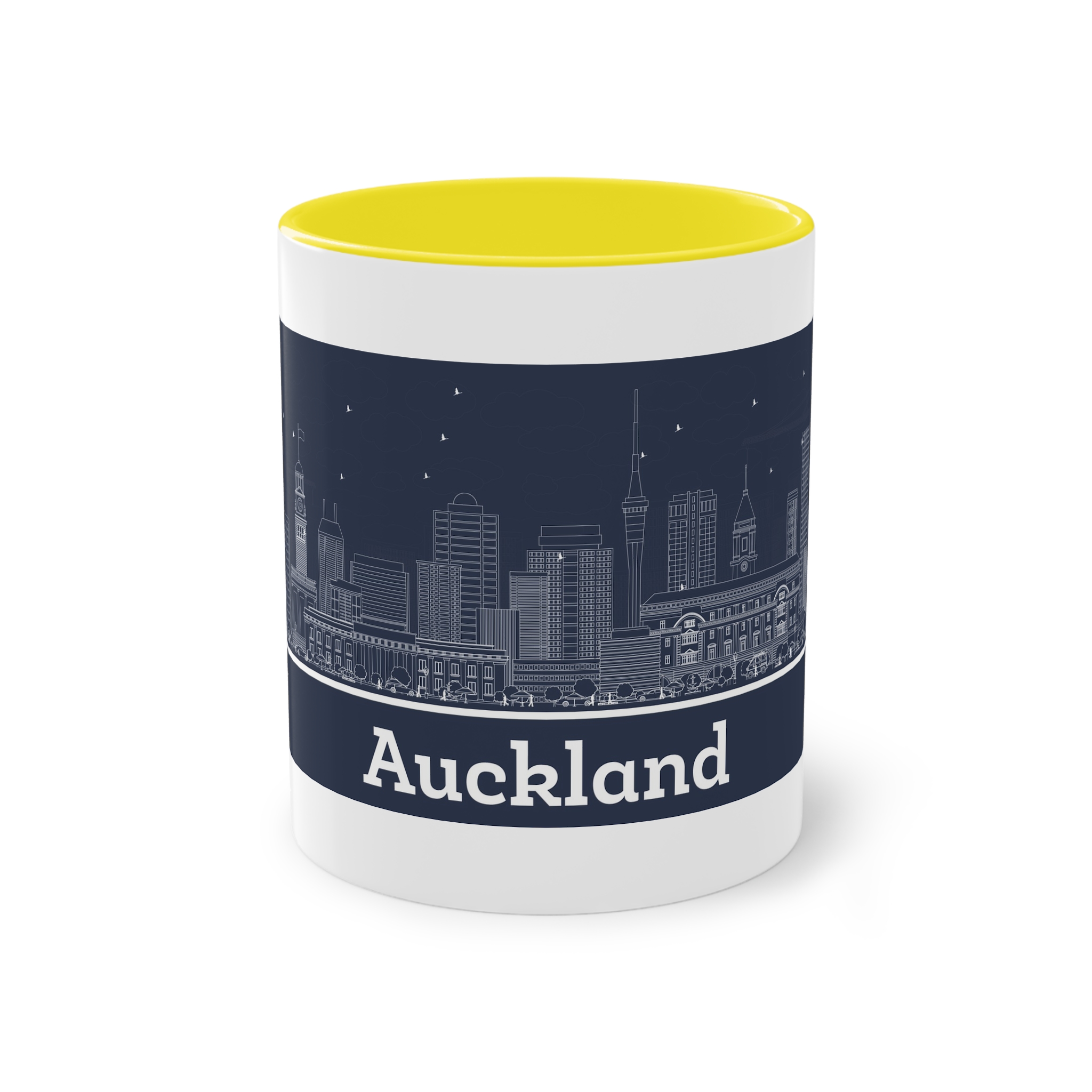 Auckland Outline Inverse Two Tone Coffee Mug 11oz - Image 21