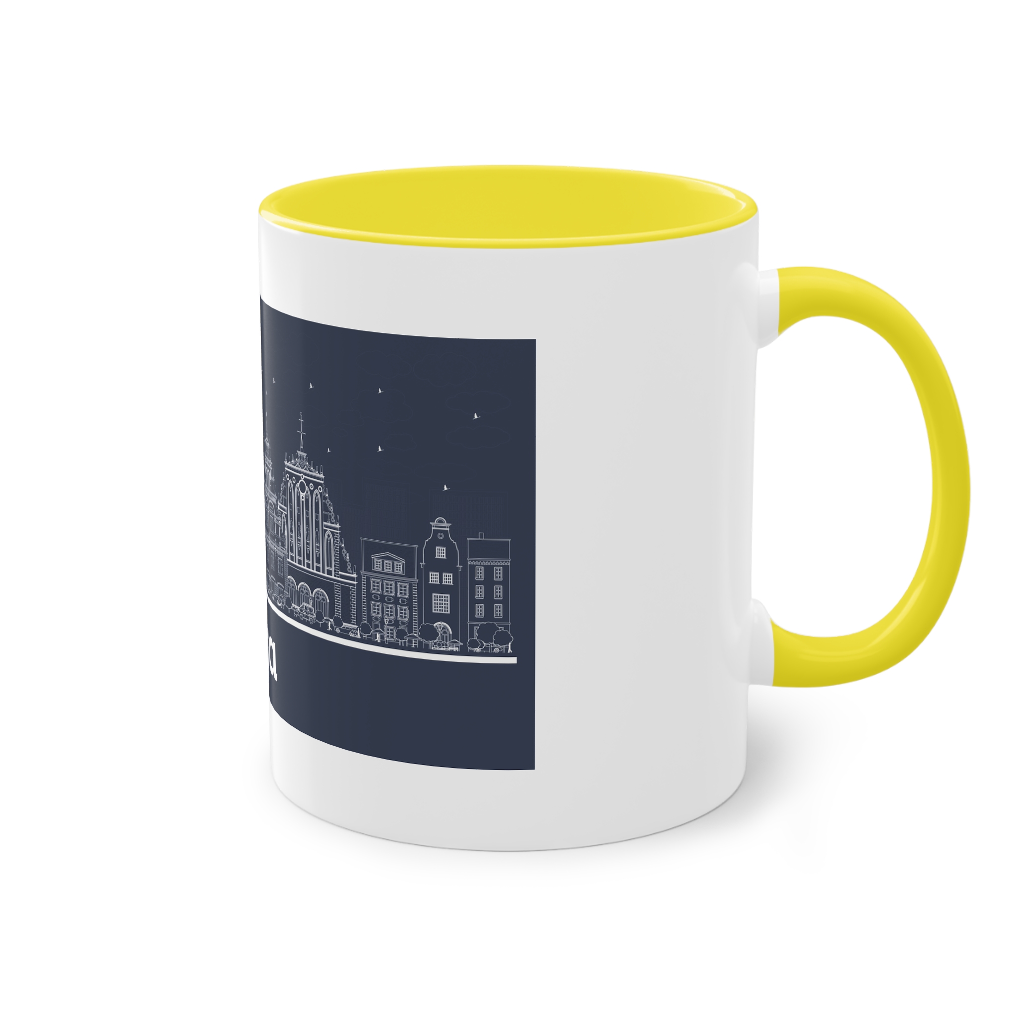 Riga Outline Inverse Two Tone Coffee Mug 11oz - Image 24