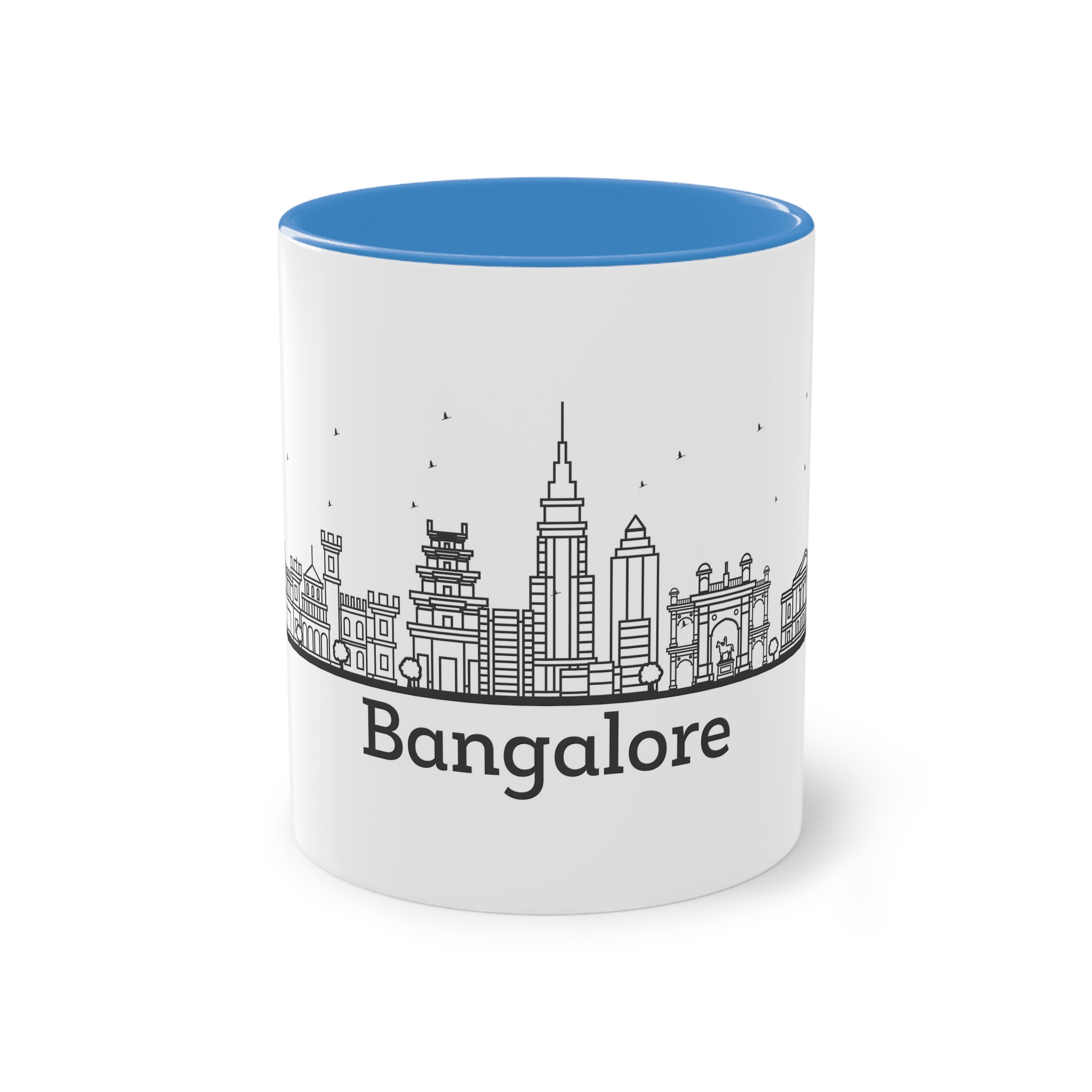 Bangalore Outline Bold Two Tone Coffee Mug 11oz - Image 33
