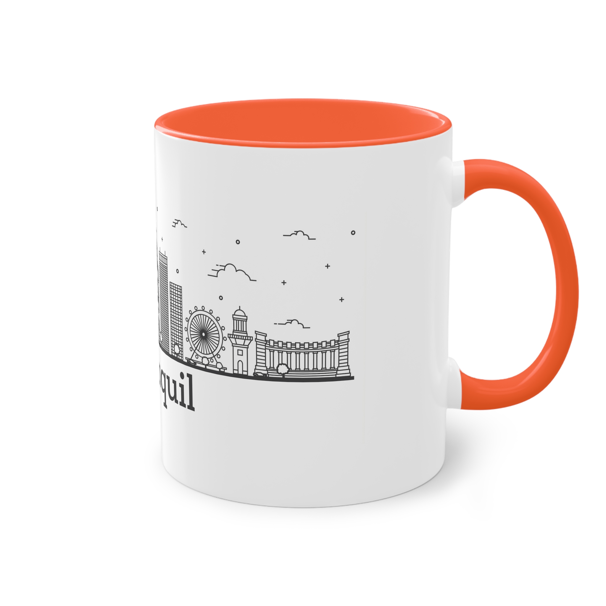 Guayaquil Outline Bold Two Tone Coffee Mug 11oz - Image 16