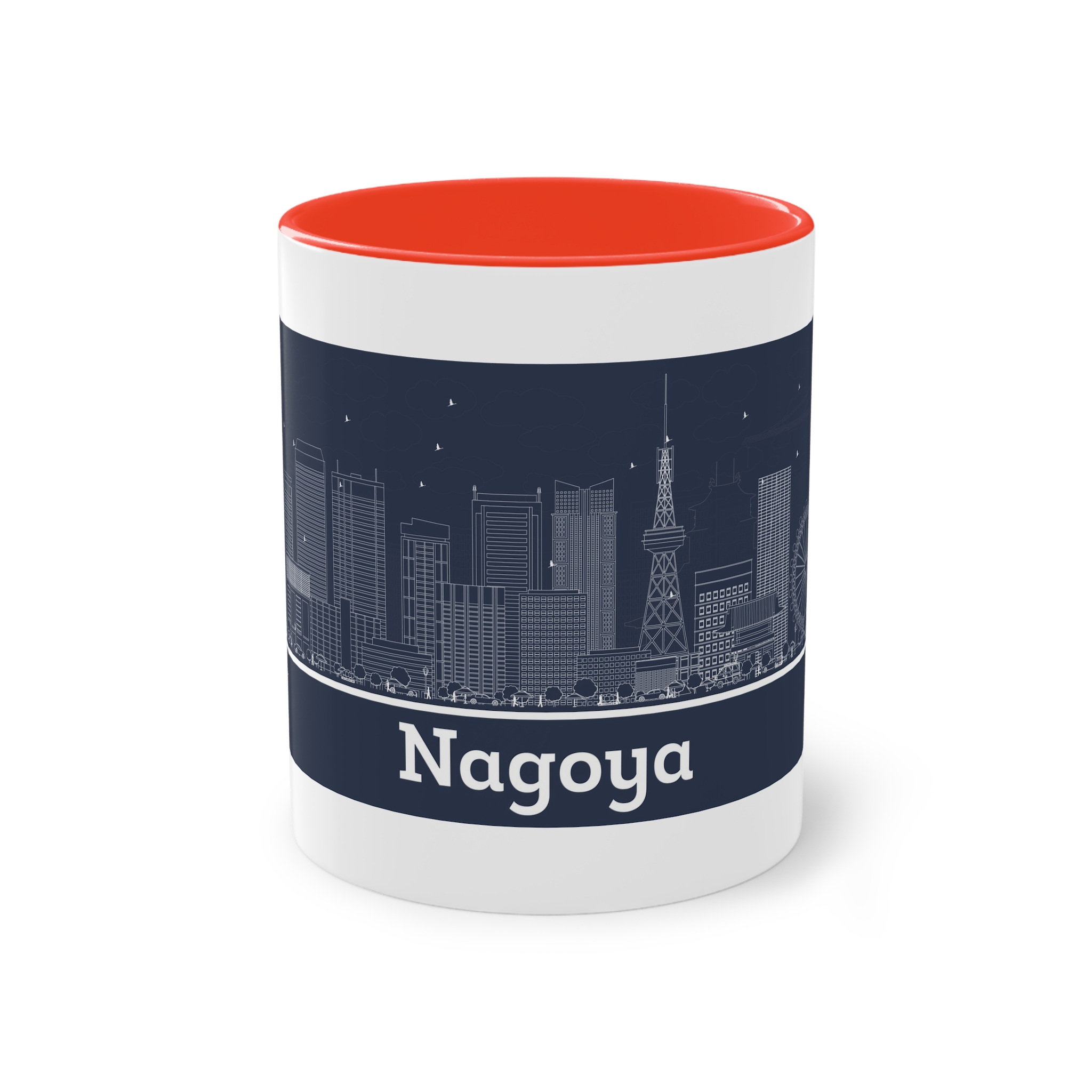 Nagoya Outline Inverse Two Tone Coffee Mug 11oz