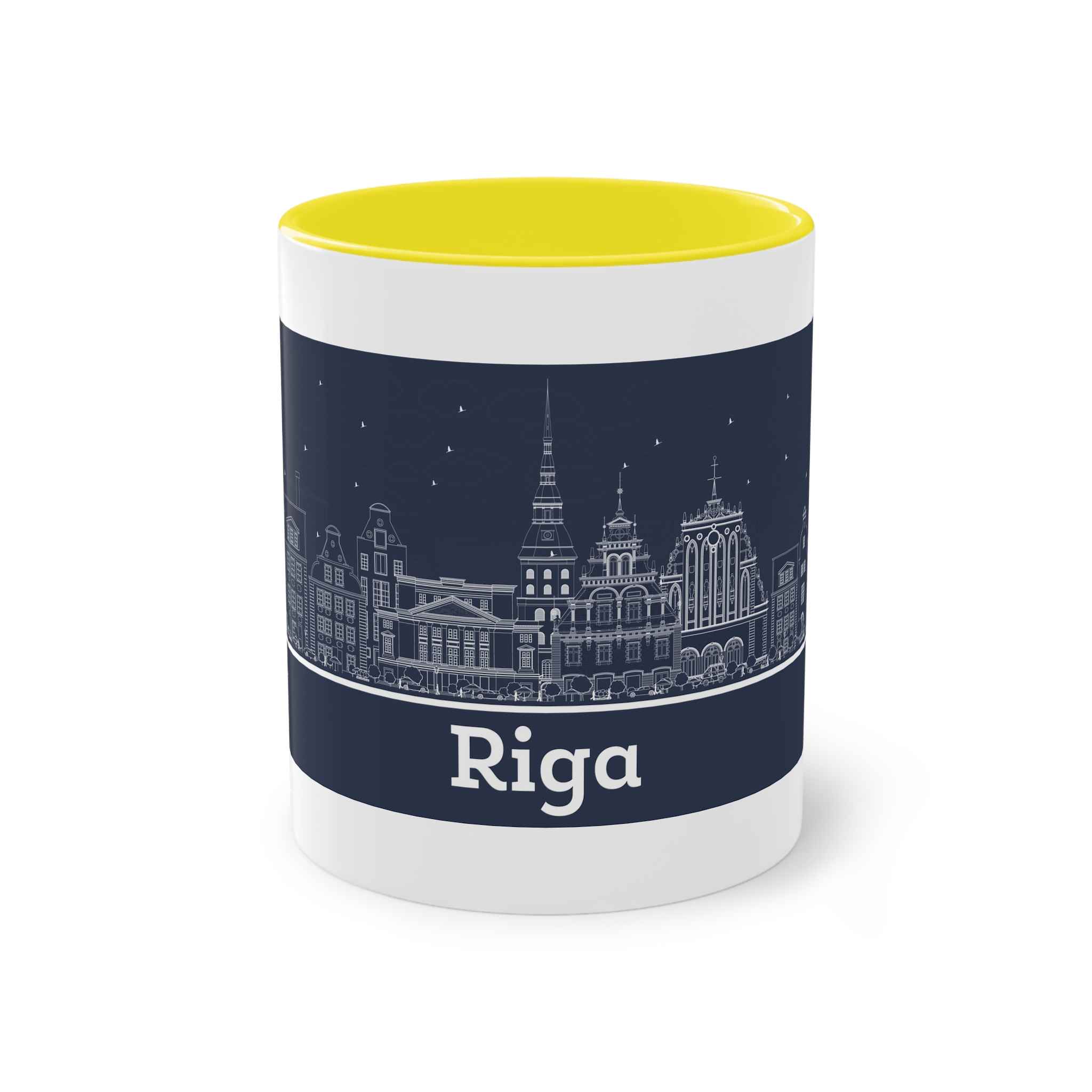 Riga Outline Inverse Two Tone Coffee Mug 11oz - Image 21