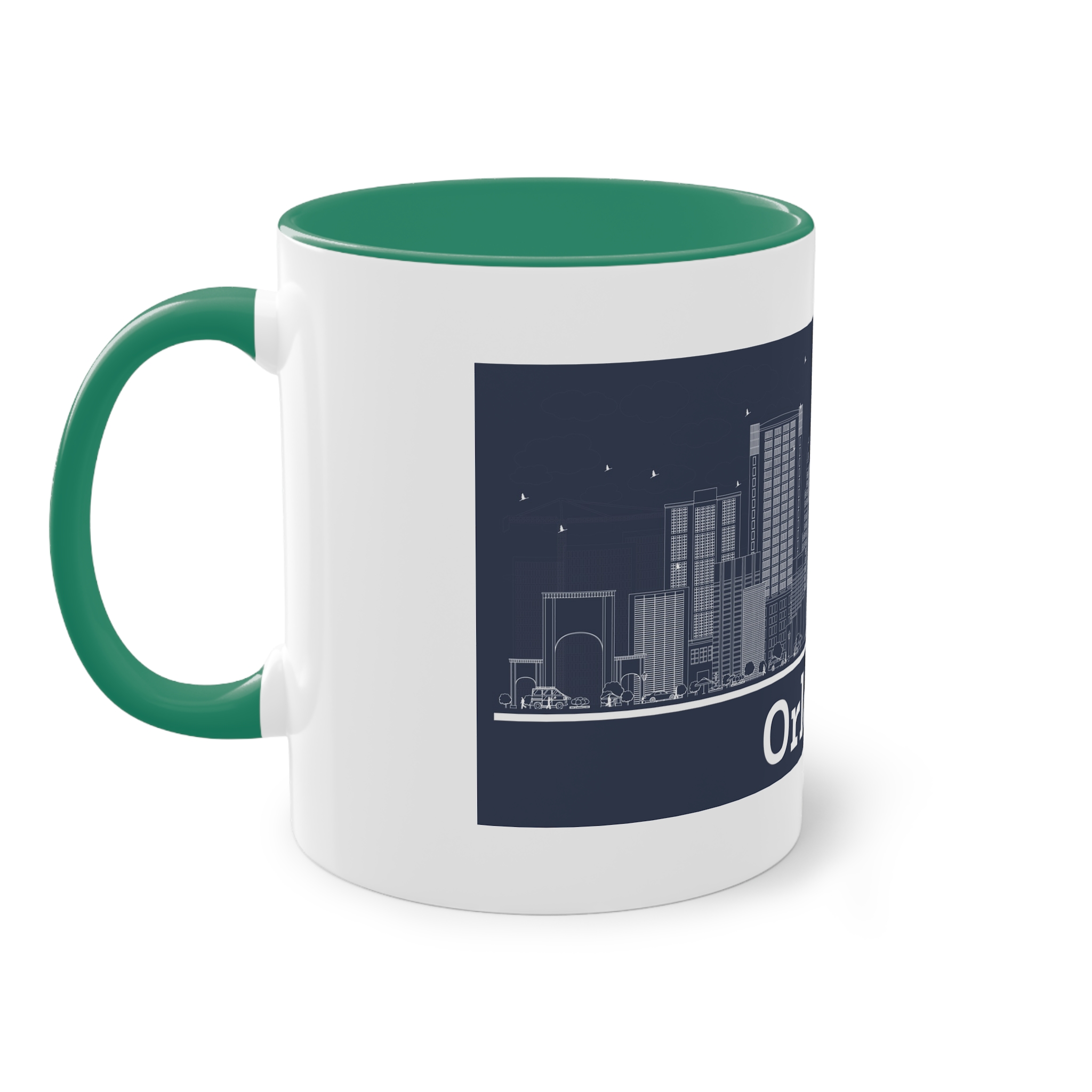 Orlando Outline Inverse Two Tone Coffee Mug 11oz - Image 31
