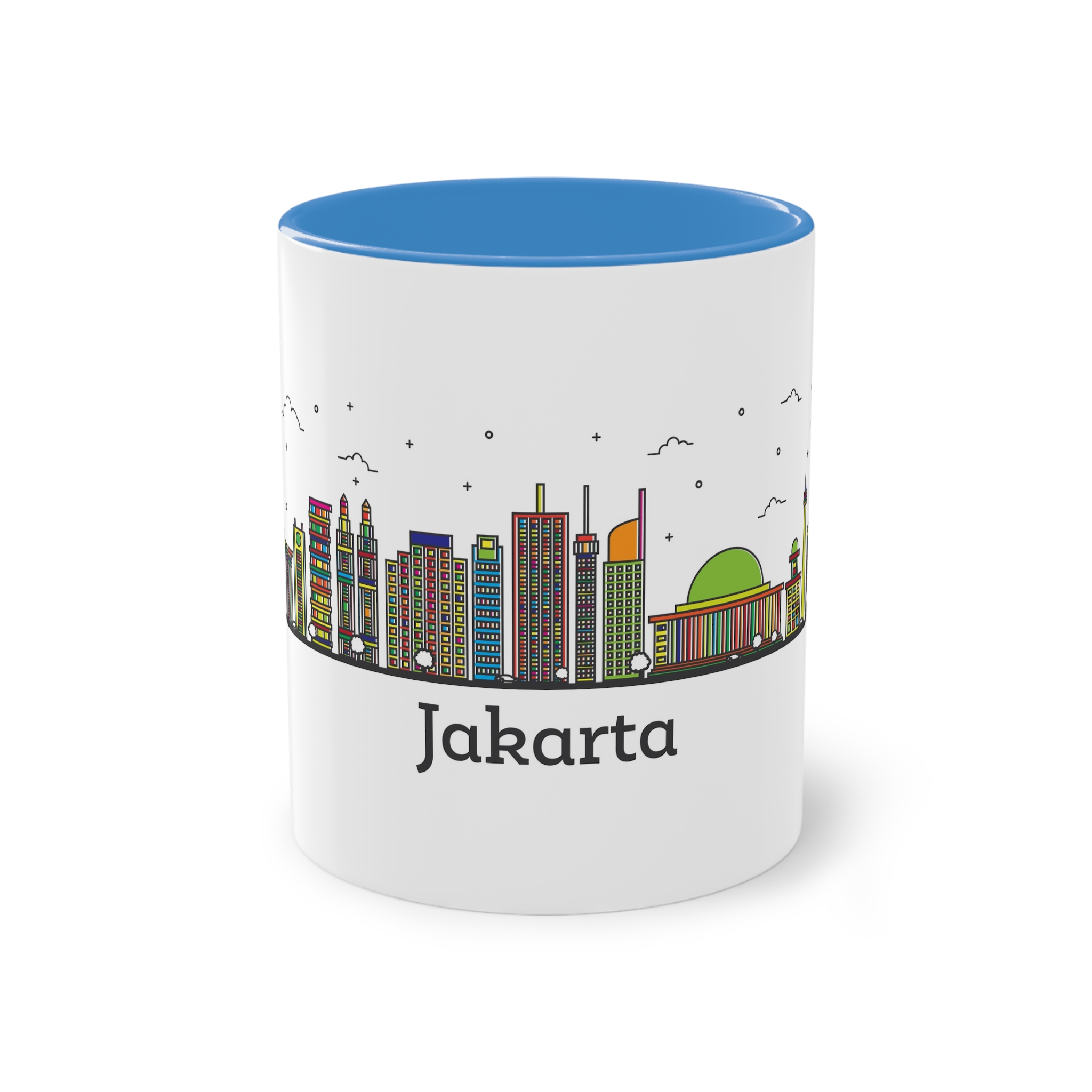 Jakarta Outline Bold Color Two Tone Coffee Mug 11oz - Image 33