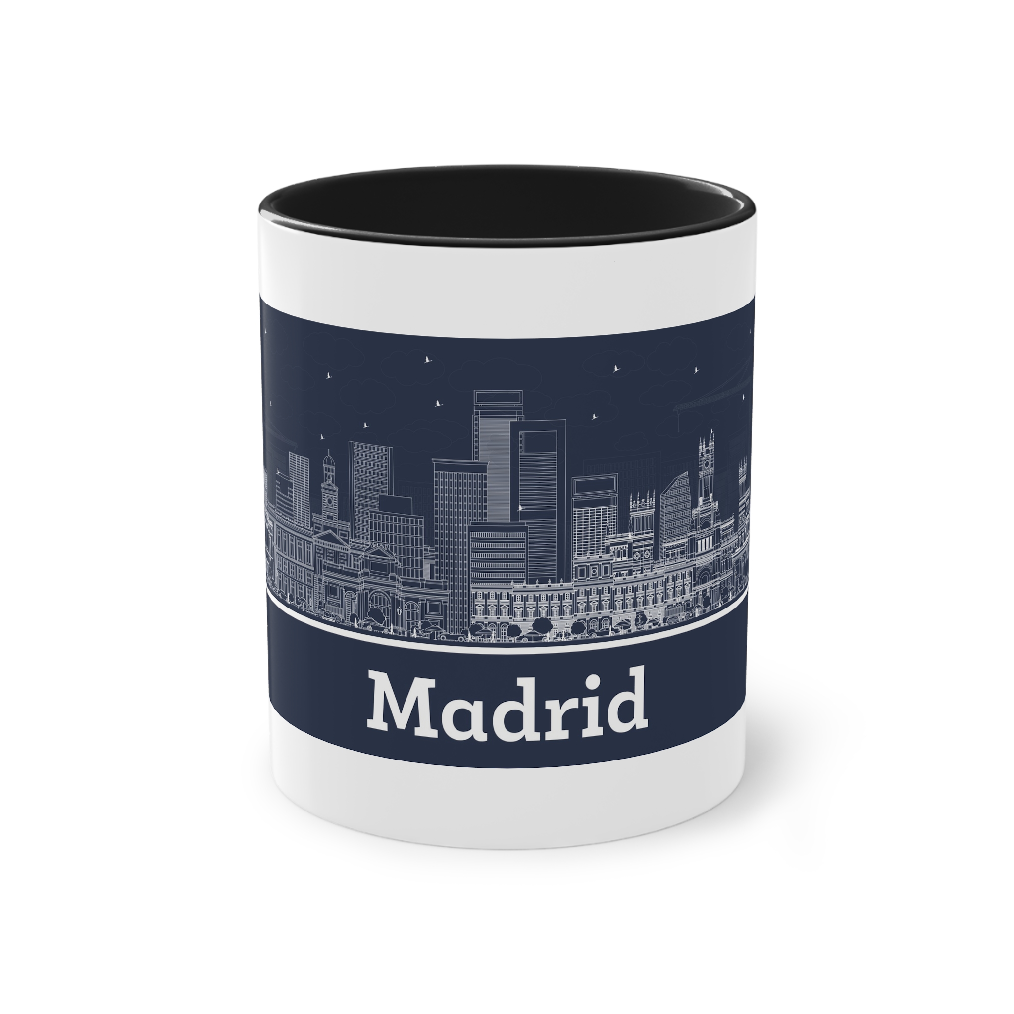 Madrid New Outline Inverse Two Tone Coffee Mug 11oz - Image 9