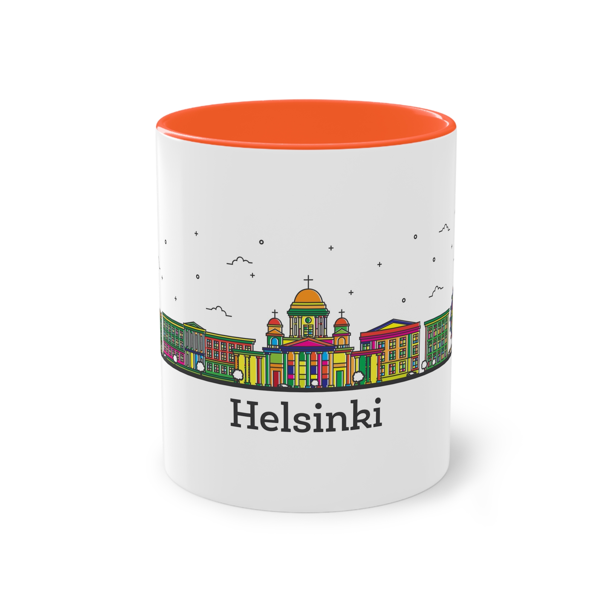 Helsinki Outline Bold Color Two Tone Coffee Mug 11oz - Image 13