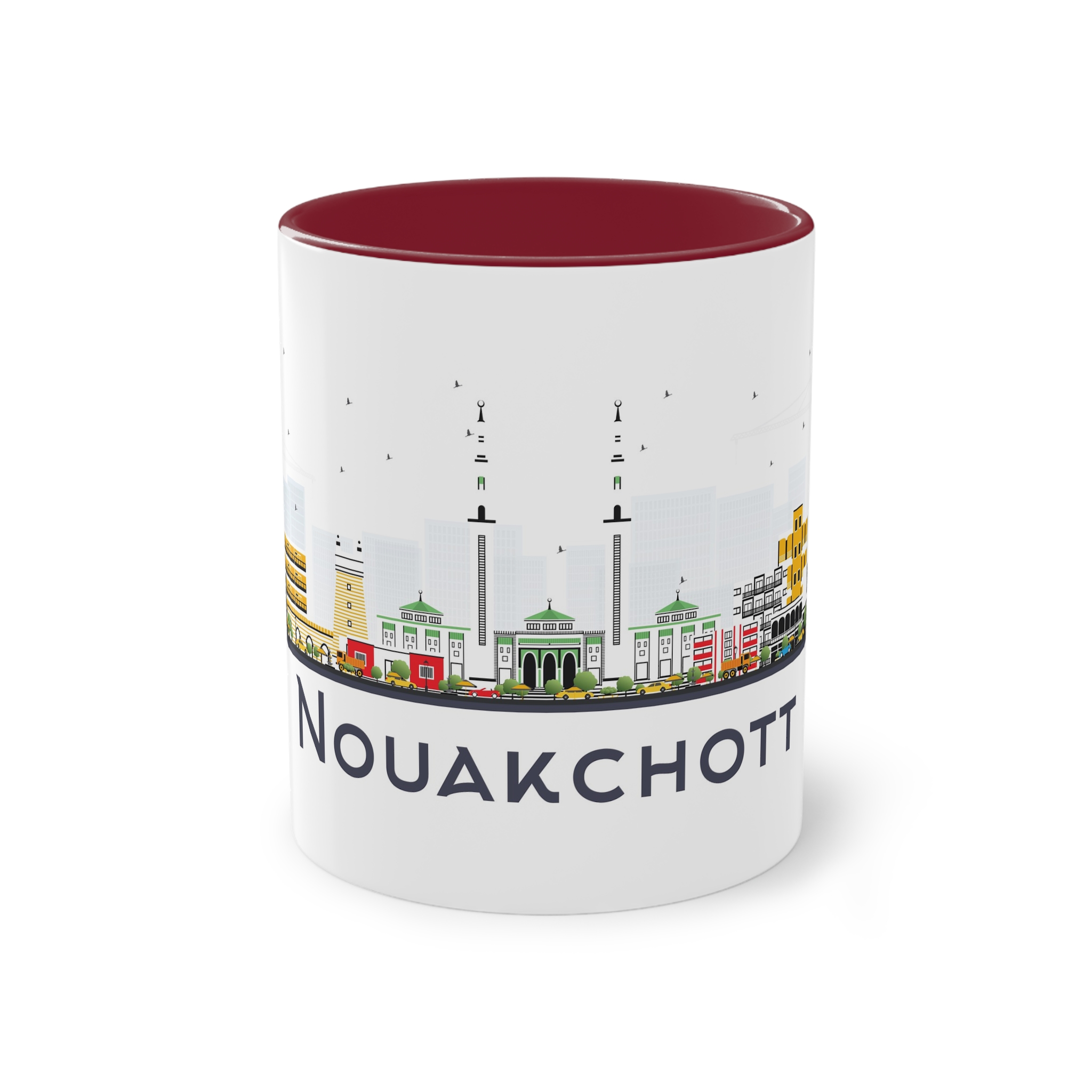 Nouakchott Isolated Two Tone Coffee Mug 11oz - Image 5