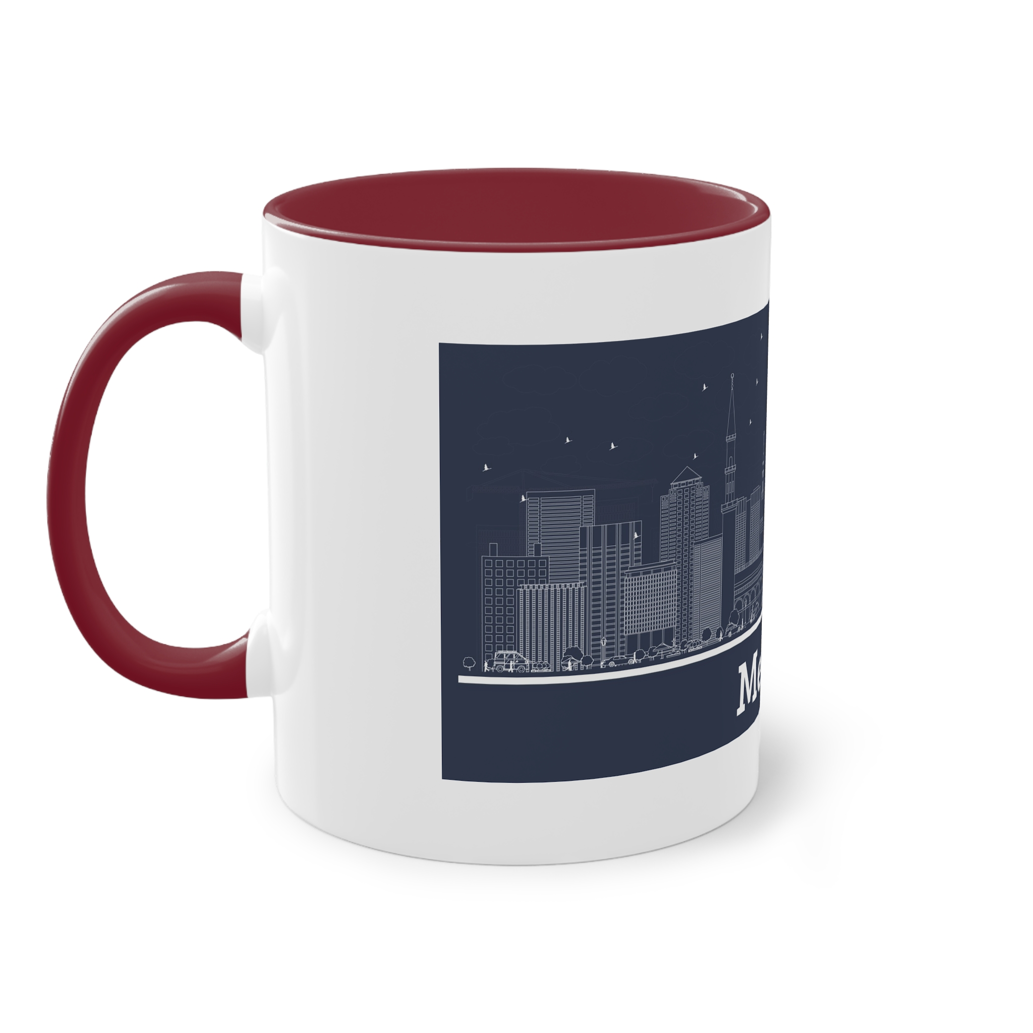 Medina Outline Inverse Two Tone Coffee Mug 11oz - Image 7