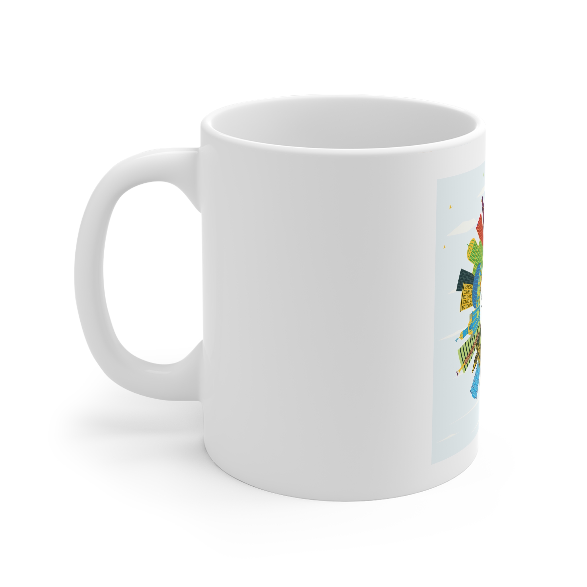 Samara Color Circle Cloud 11oz White Mug - Image 2