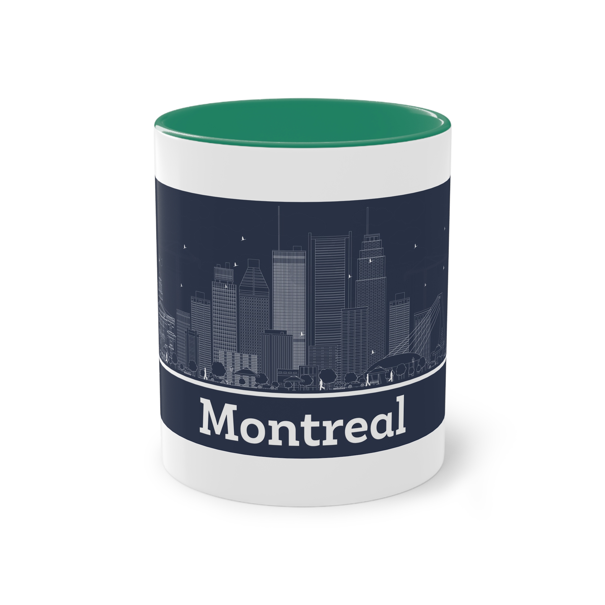 Montreal Outline Inverse Two Tone Coffee Mug 11oz - Image 29