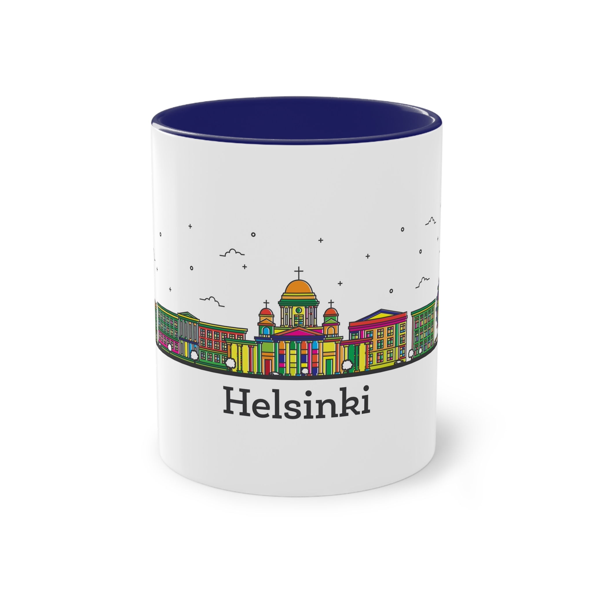 Helsinki Outline Bold Color Two Tone Coffee Mug 11oz - Image 41