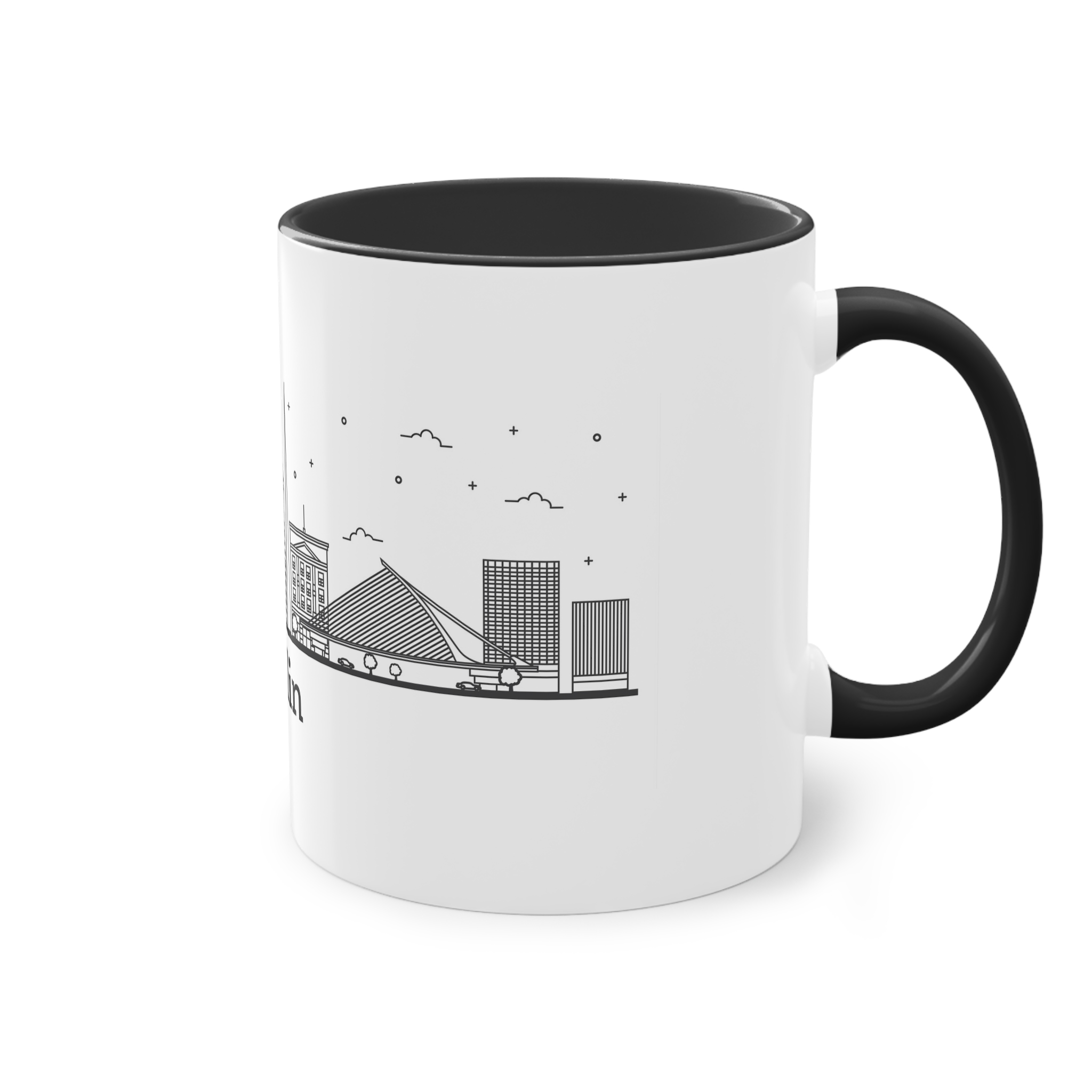 Dublin Outline Bold Two Tone Coffee Mug 11oz - Image 12