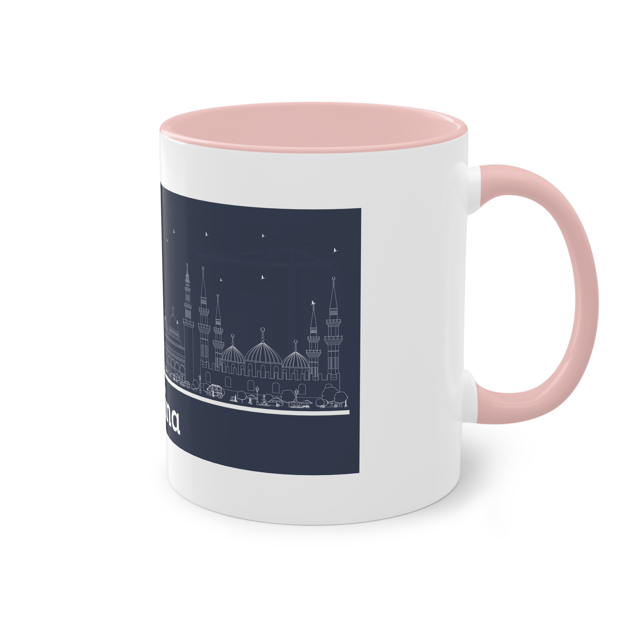Medina Outline Inverse Two Tone Coffee Mug 11oz - Image 48