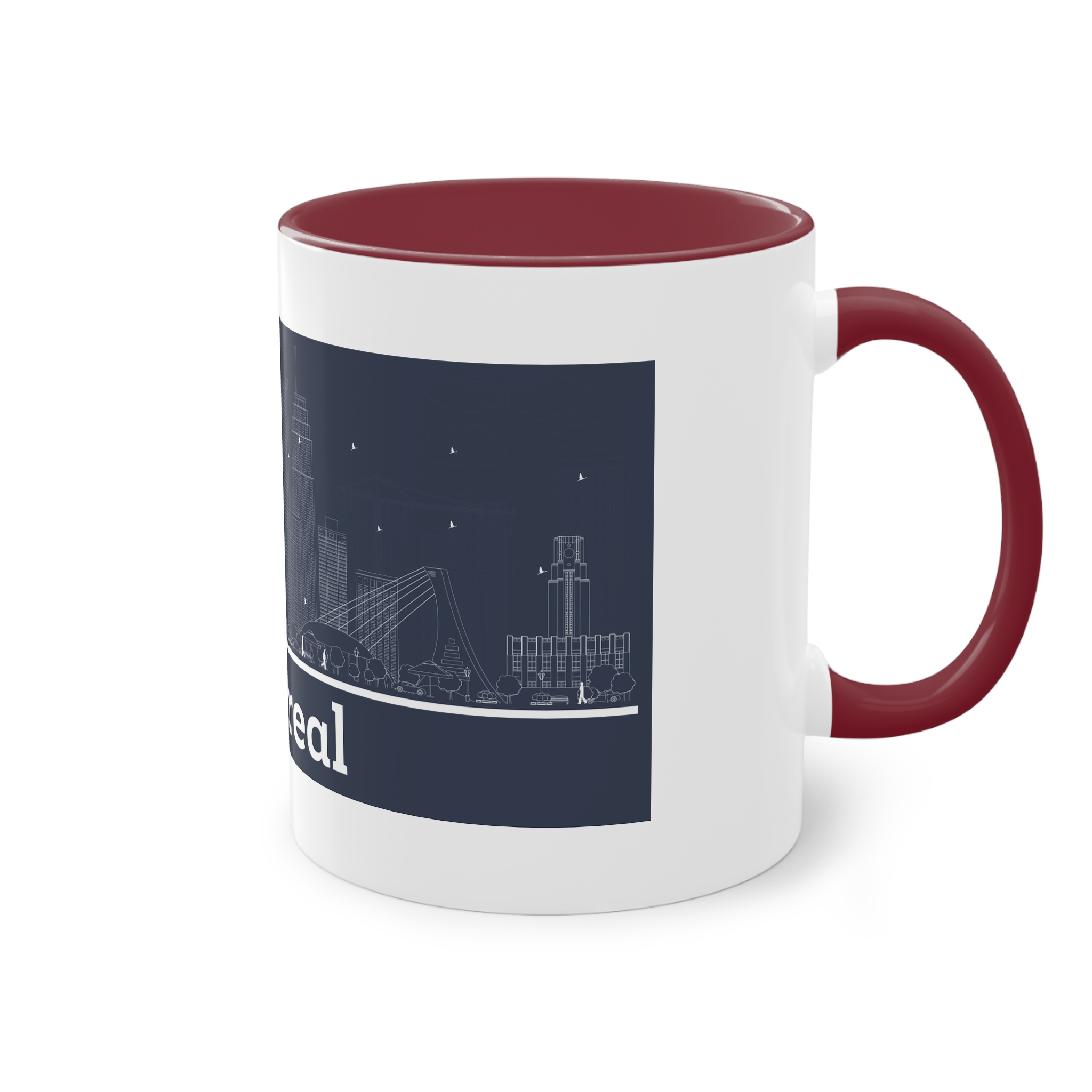 Montreal Outline Inverse Two Tone Coffee Mug 11oz - Image 8