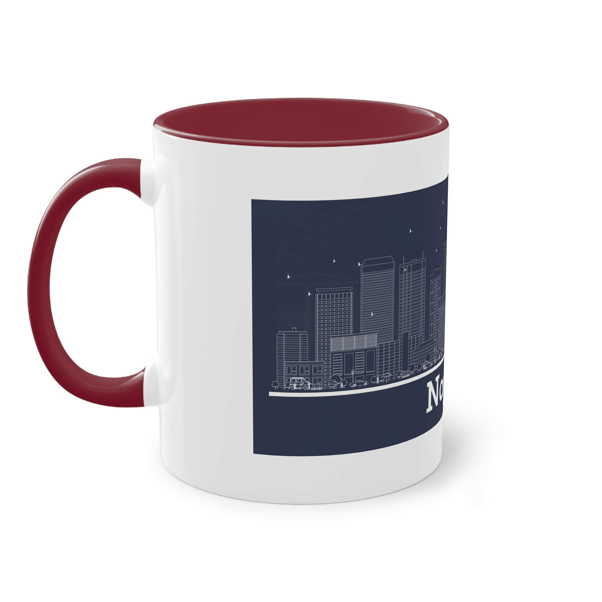 Nagoya Outline Inverse Two Tone Coffee Mug 11oz - Image 7