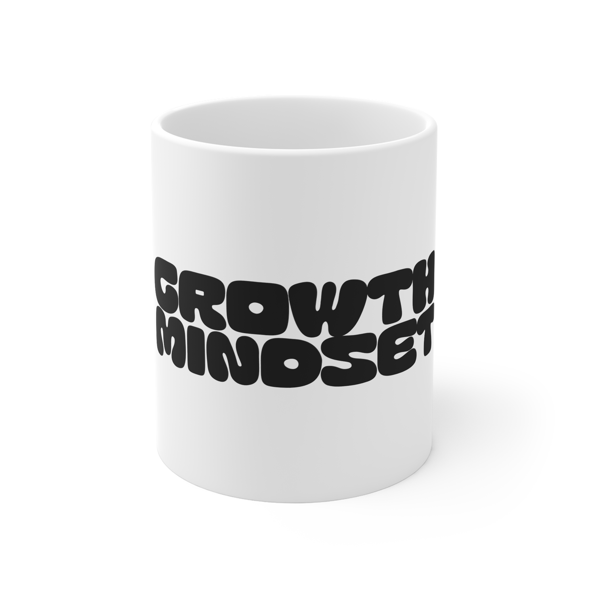 Motivational Phrase With Text Growth Mindset Empowering Message About Learning Progress Personal 11oz White Mug