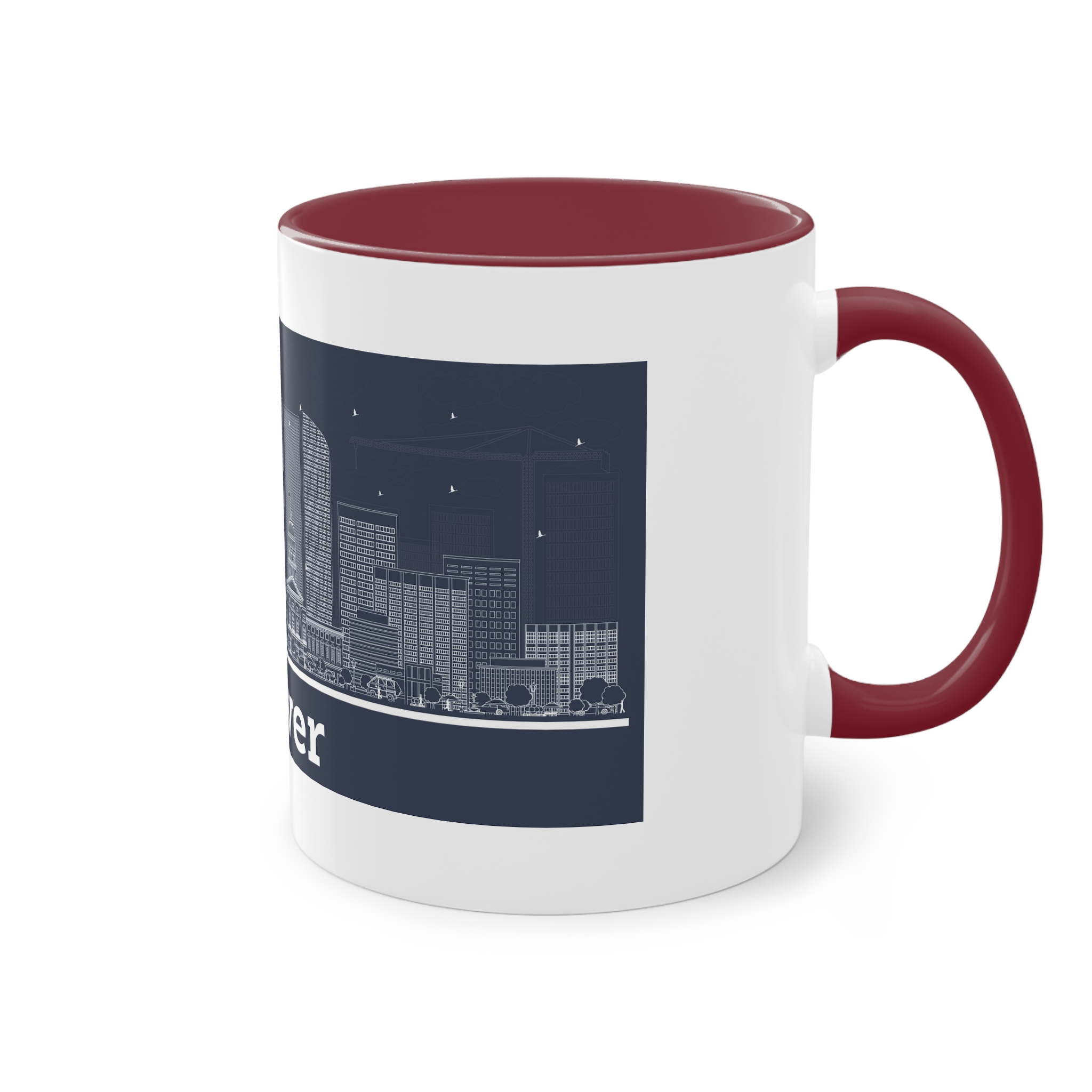 Denver Outline Inverse Two Tone Coffee Mug 11oz - Image 8