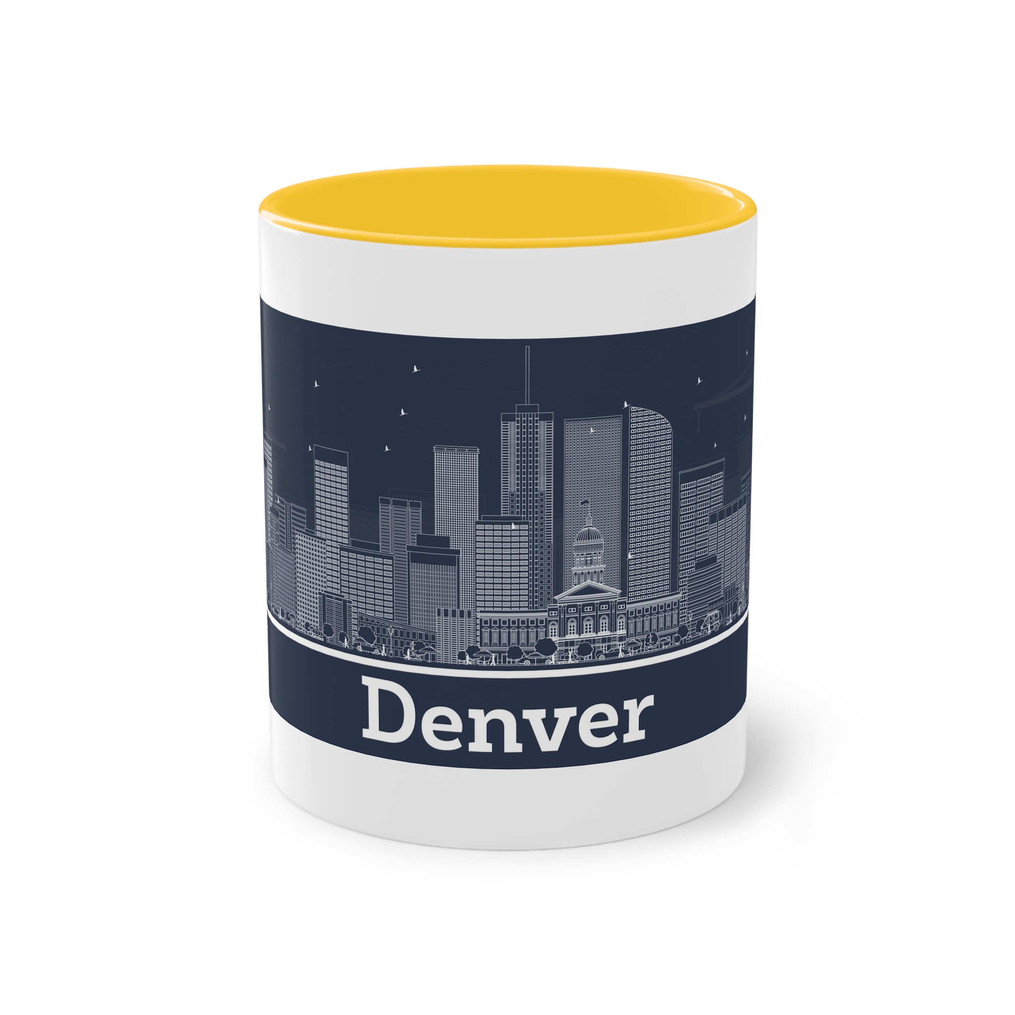 Denver Outline Inverse Two Tone Coffee Mug 11oz - Image 17