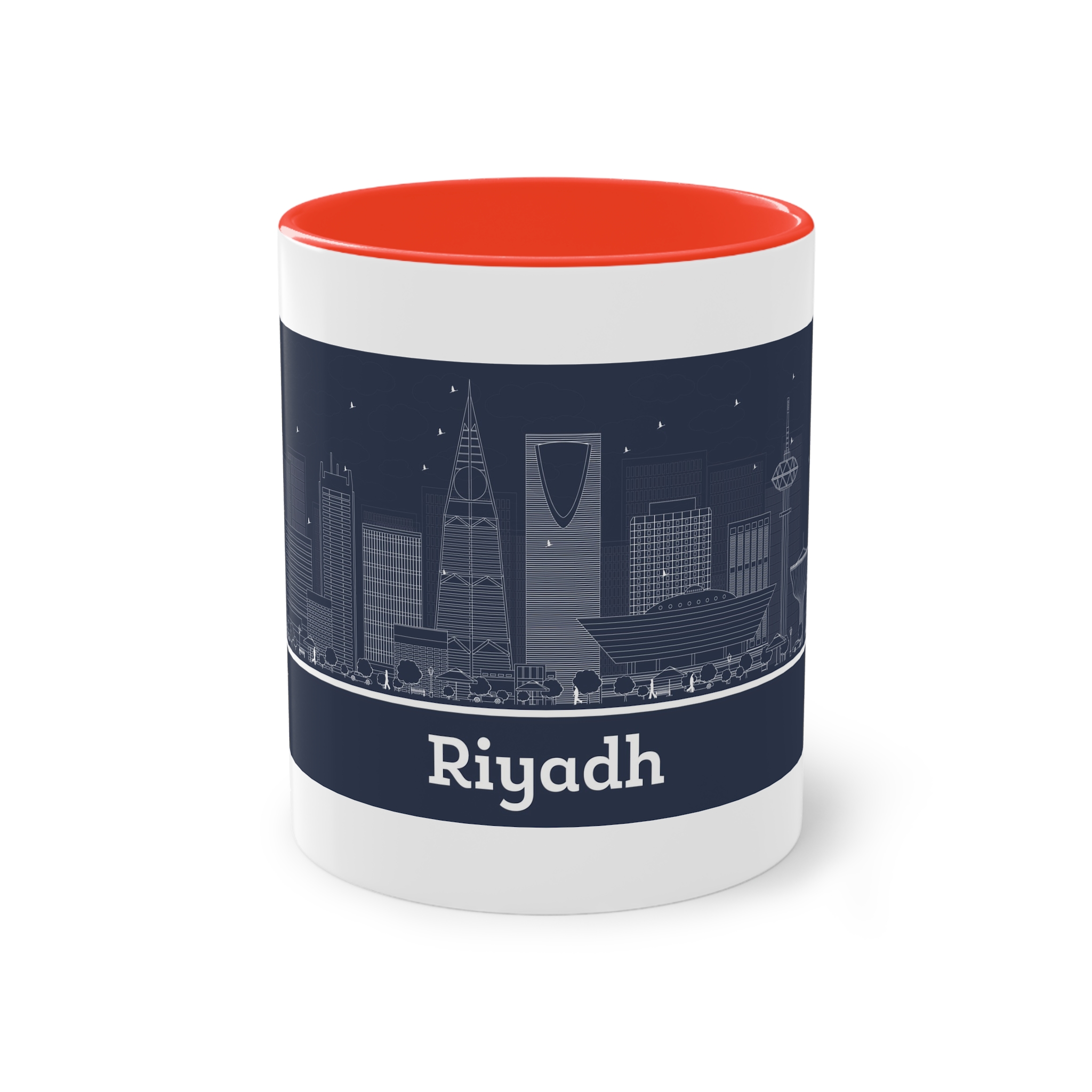Riyadh Outline Inverse Two Tone Coffee Mug 11oz