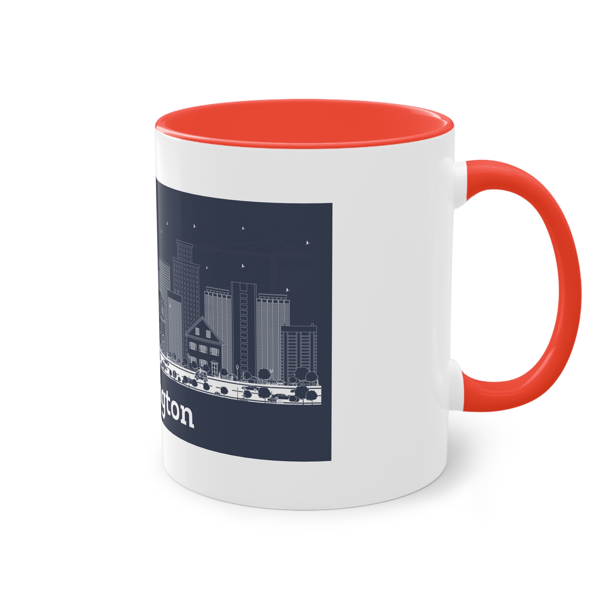 Wilmington Outline Inverse Two Tone Coffee Mug 11oz - Image 4
