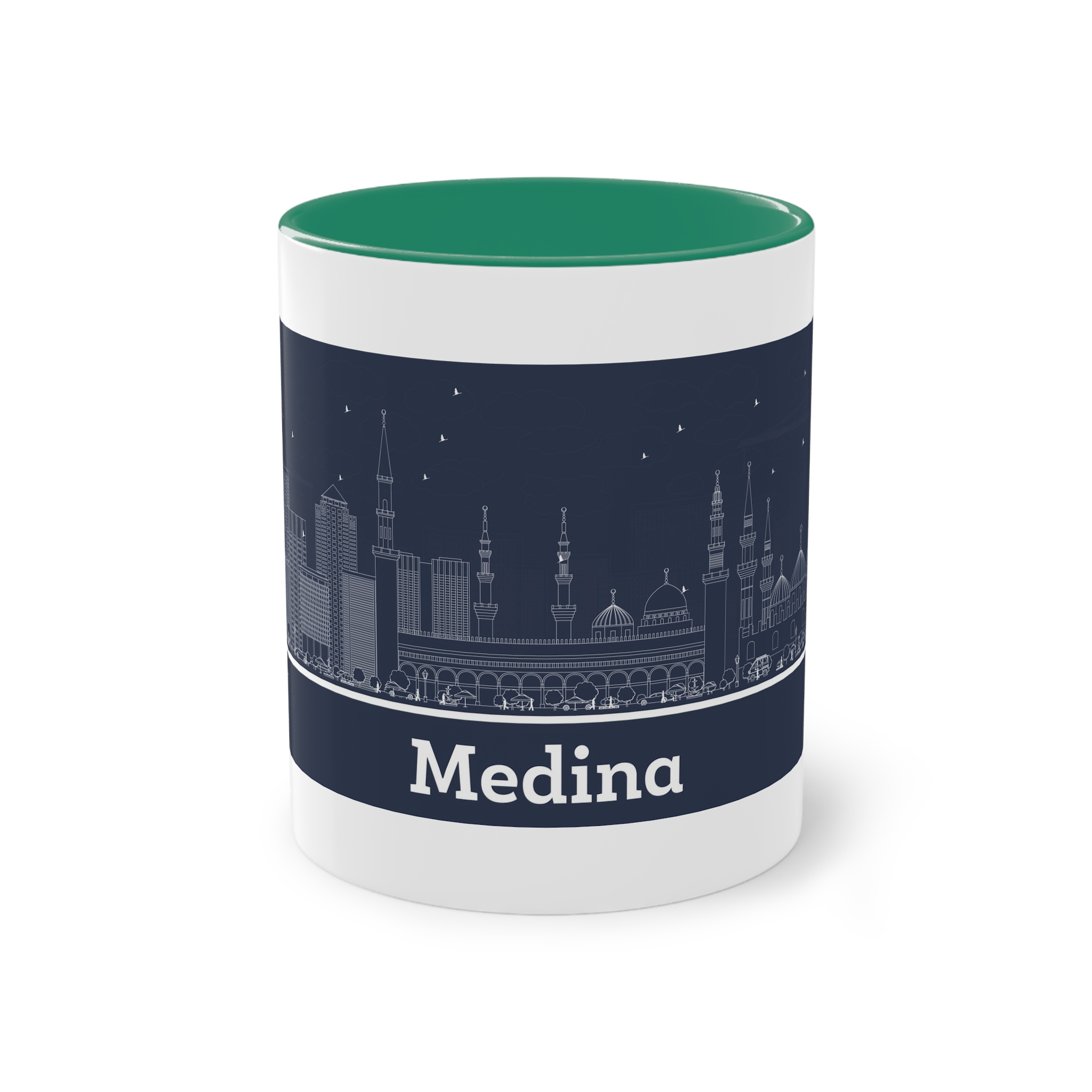 Medina Outline Inverse Two Tone Coffee Mug 11oz - Image 29